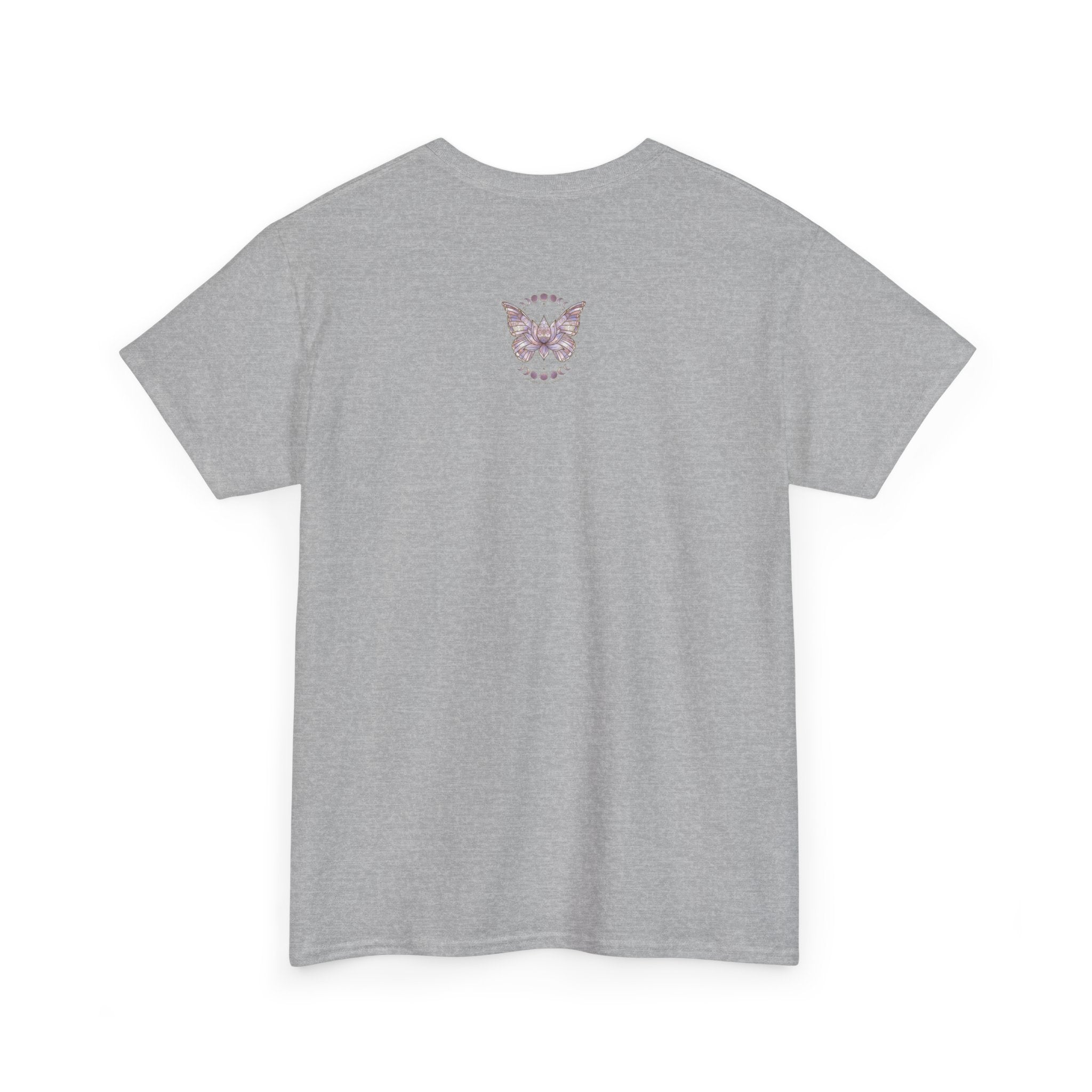 Mystic Moon Butterfly Tee — Floral Lotus Moth Tee for Spiritual & Boho Style