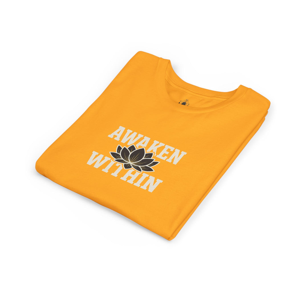 Youth Tee — "Awaken Within" Lotus Front & "It's a New Day" Back Inspirational Shirt