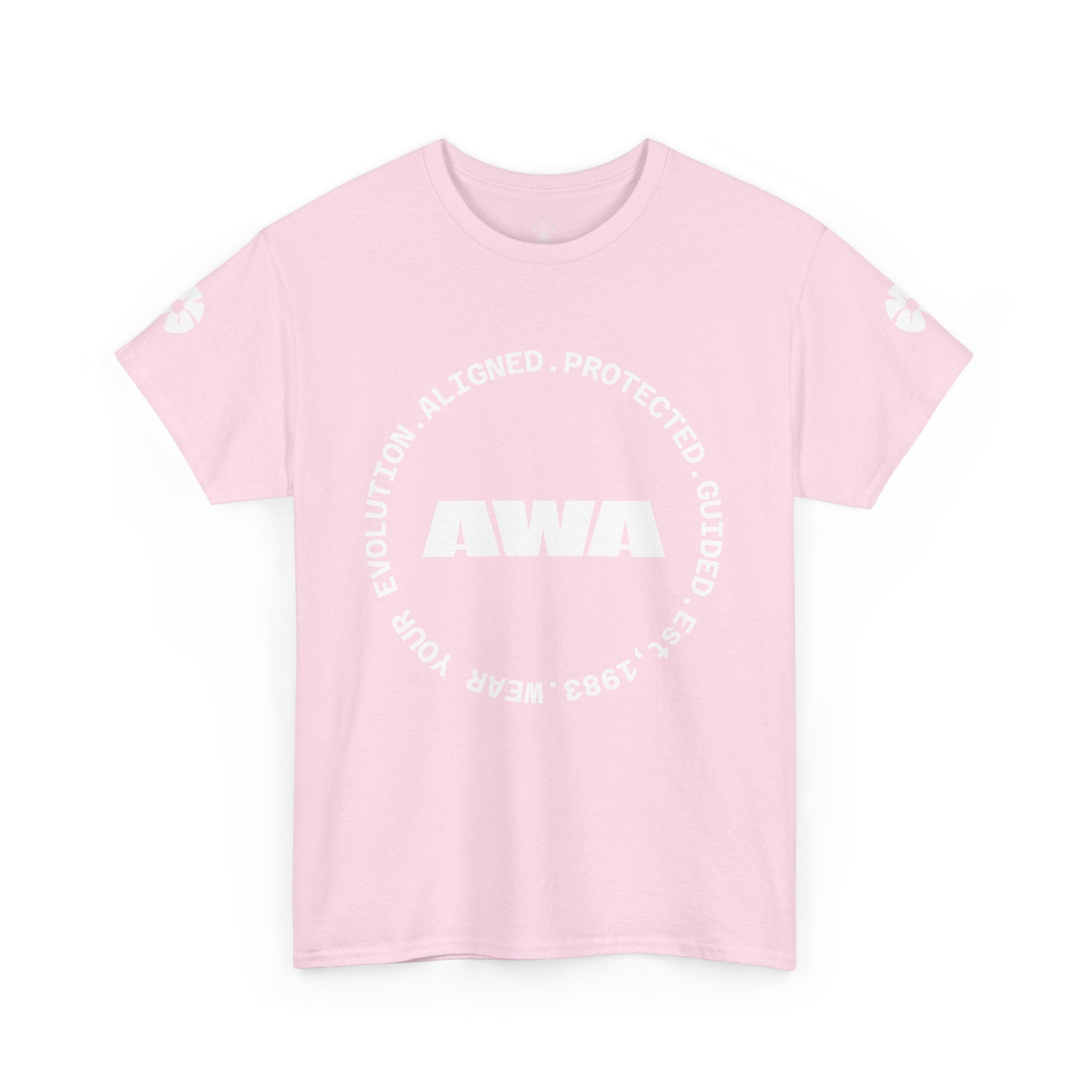 AWA Circle Logo Tee — Bold Black Graphic T‑Shirt with 'AWA' Emblem