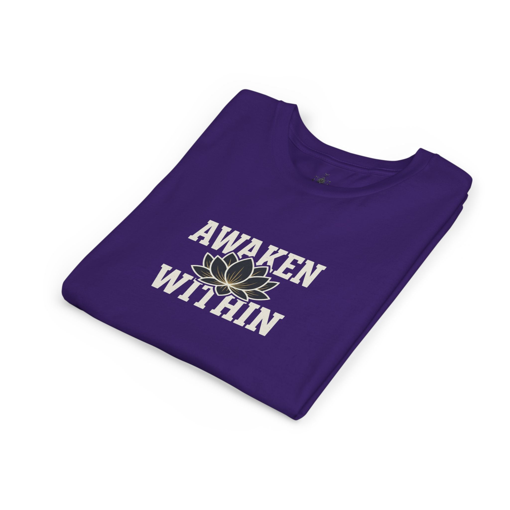 Youth Tee — "Awaken Within" Lotus Front & "It's a New Day" Back Inspirational Shirt