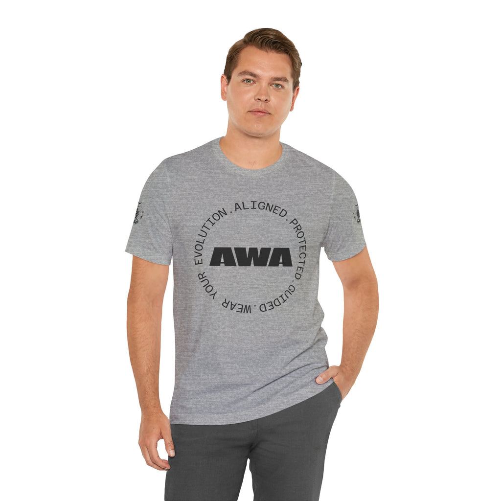 AWA Circle Logo Tee — Minimalist Brand Graphic T-Shirt