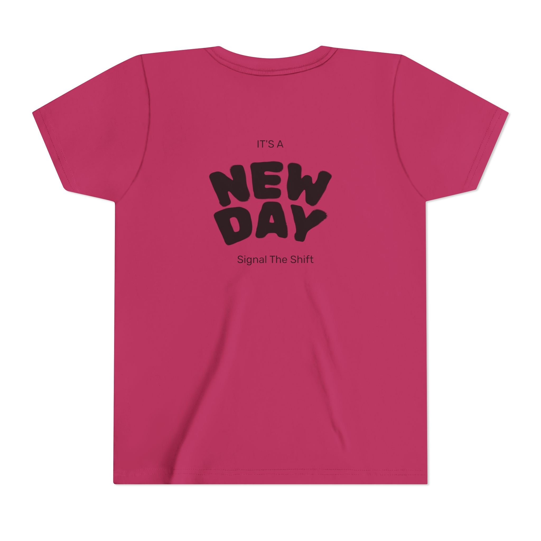 Youth Tee — "Awaken Within" Lotus Front & "It's a New Day" Back Inspirational Shirt