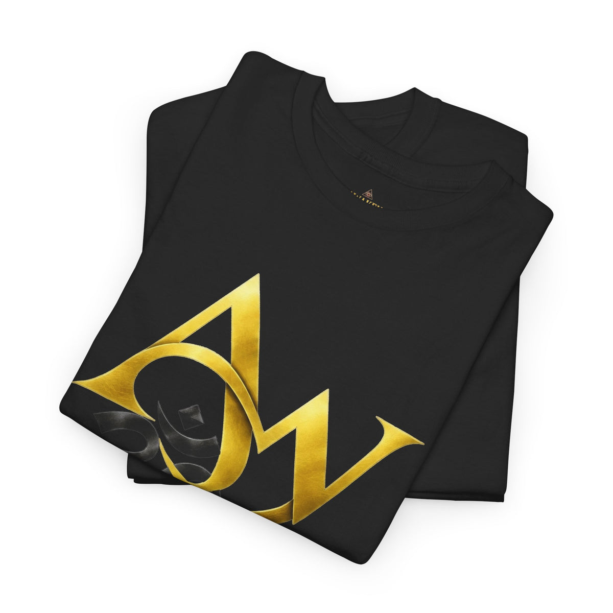 AW x Om Interlocked Tee — Gold & Black Sacred Symbol Graphic T-Shirt