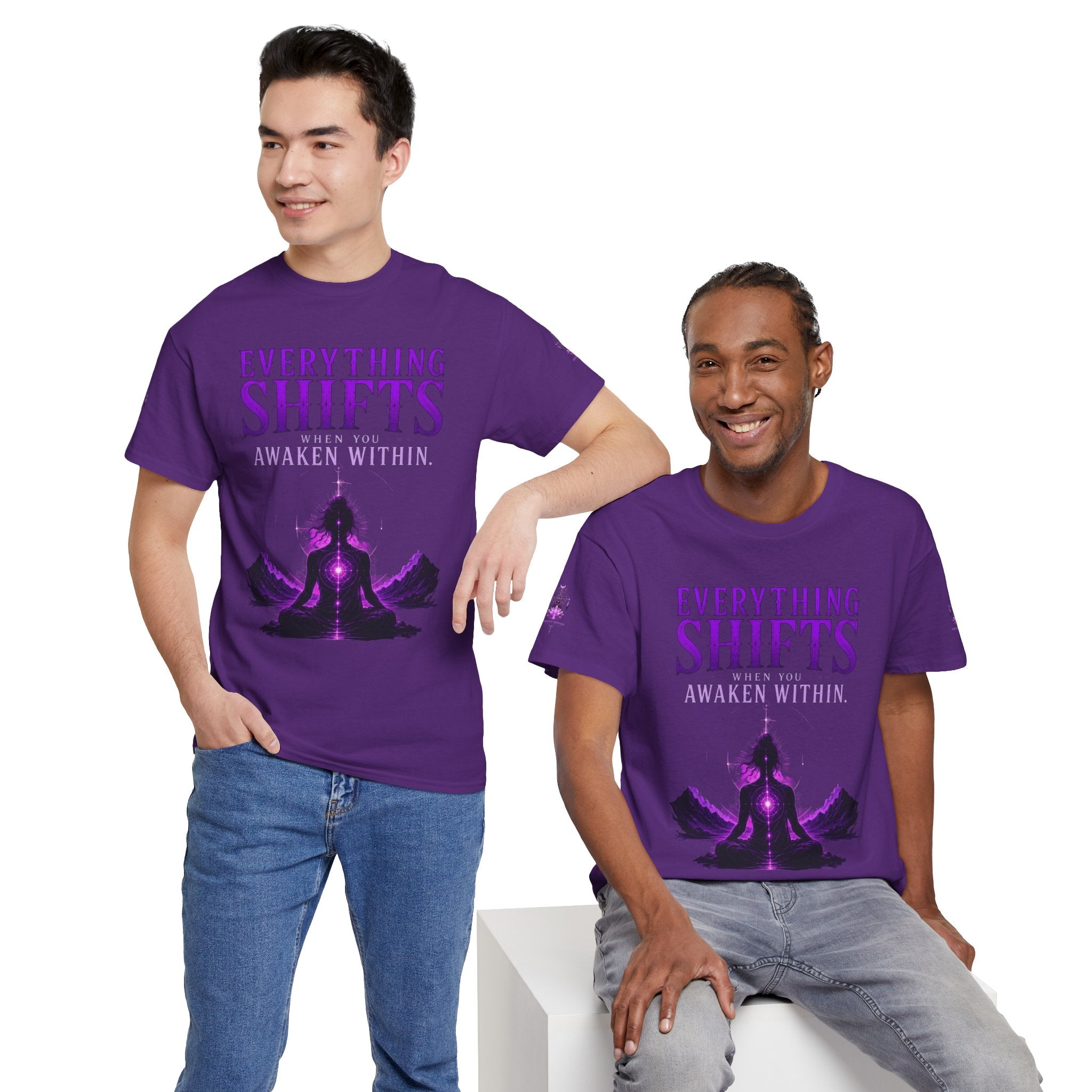 Spiritual Meditation T-Shirt — "Everything Shifts When You Awaken Within" Yoga Tee - Awaken Within Apparel