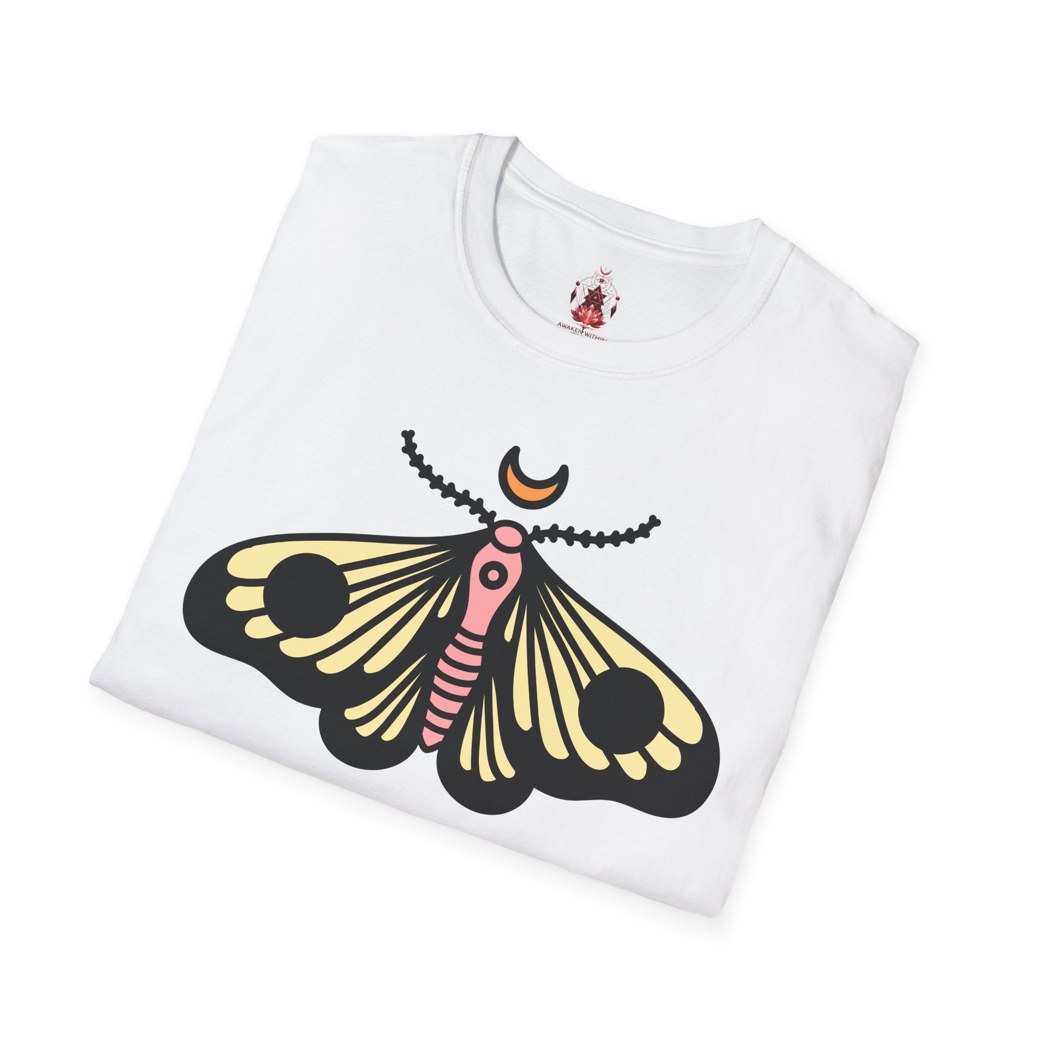 Moth & Crescent Moon T‑Shirt — 'Be Good Do Good' Graphic Tee