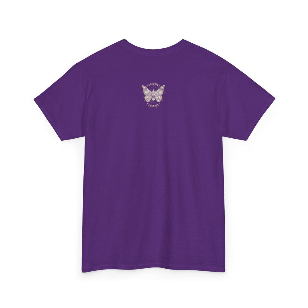 Mystic Moon Butterfly Tee — Floral Lotus Moth Tee for Spiritual & Boho Style