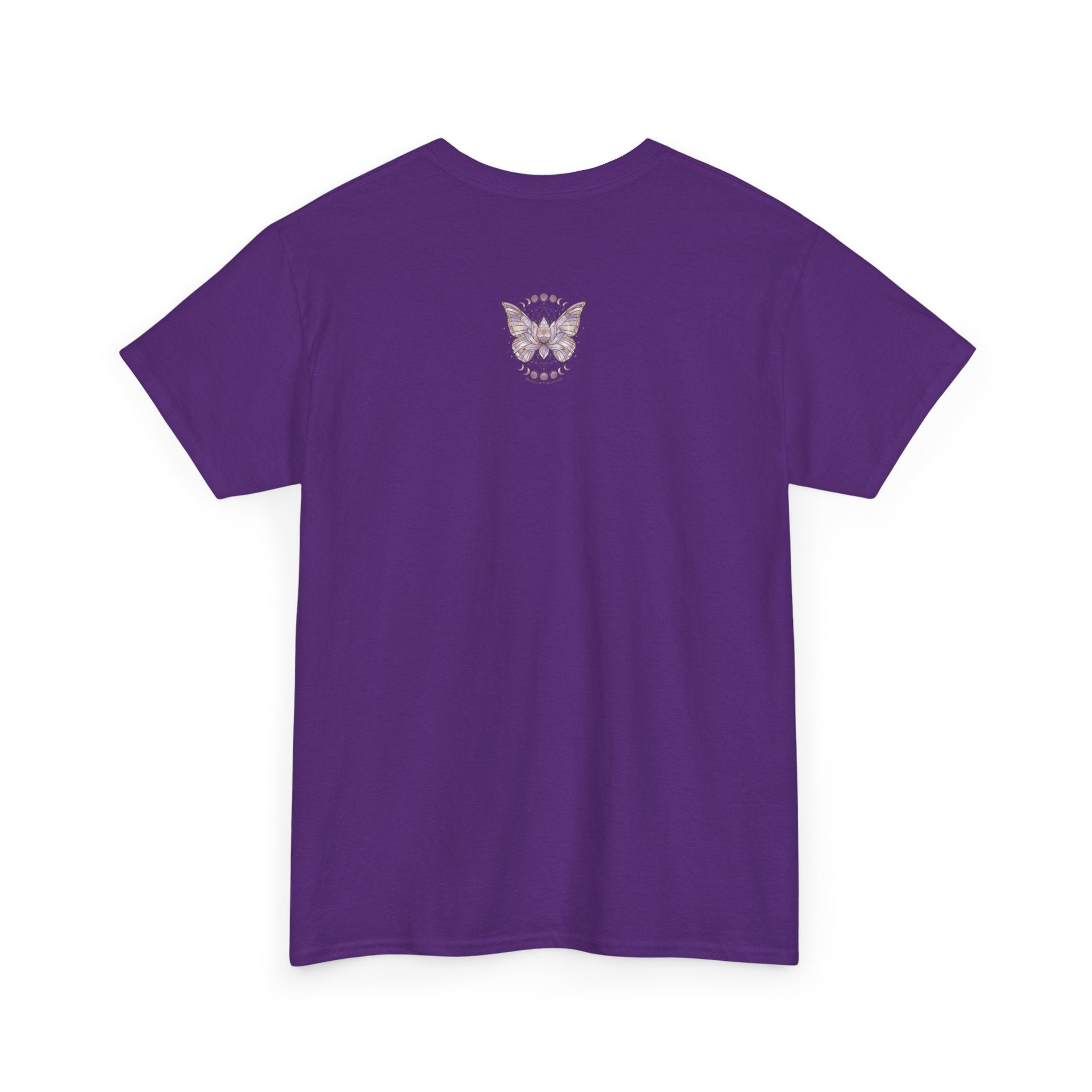 Mystic Moon Butterfly Tee — Floral Lotus Moth Tee for Spiritual & Boho Style