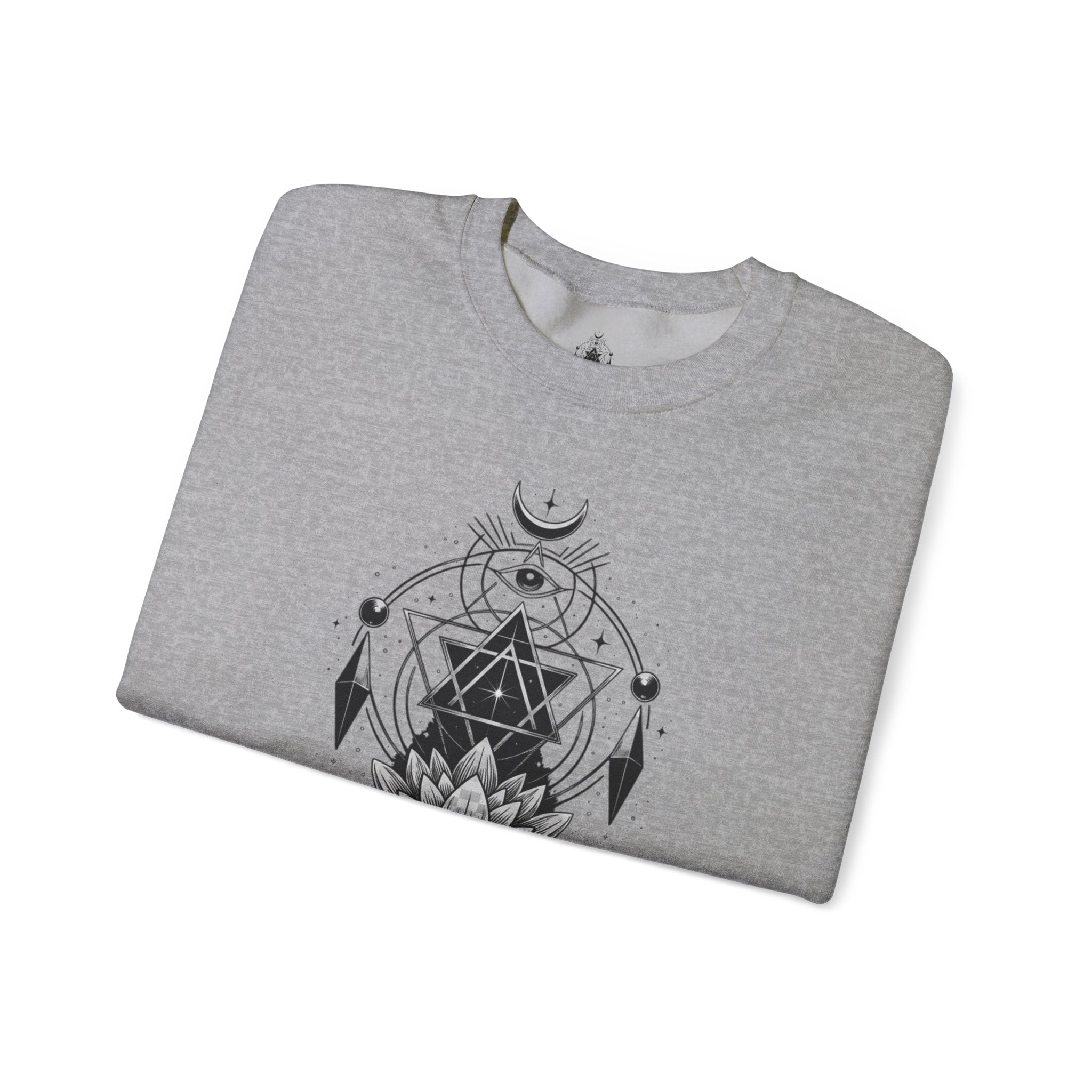 Lotus & Geometric Spiritual Crewneck Sweatshirt