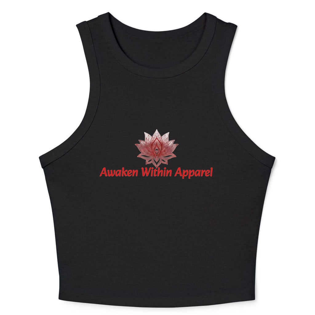 Lotus Racer Crop Tank – Women's Spiritual Yoga Top | Awaken Within Apparel
