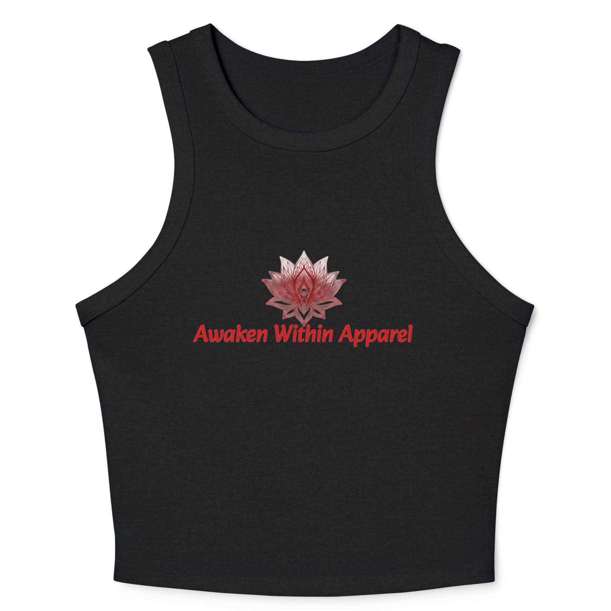 Lotus Racer Crop Tank – Women's Spiritual Yoga Top | Awaken Within Apparel