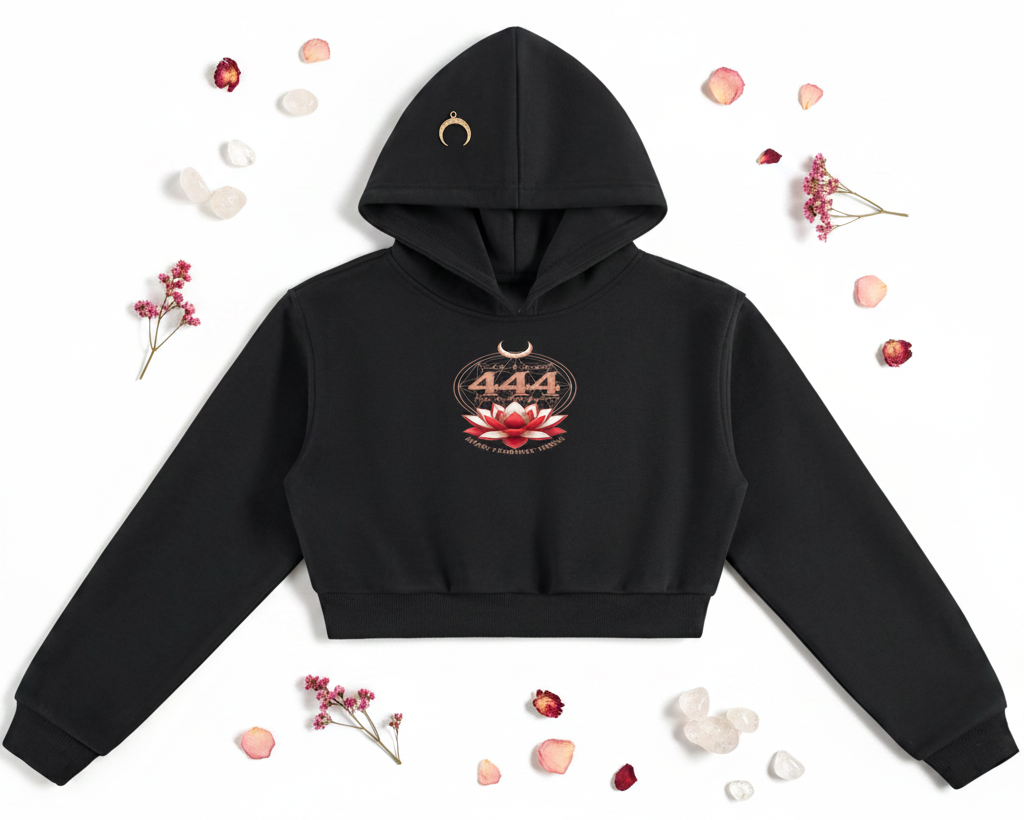 444 Crop Hoodie Light Flat Lay