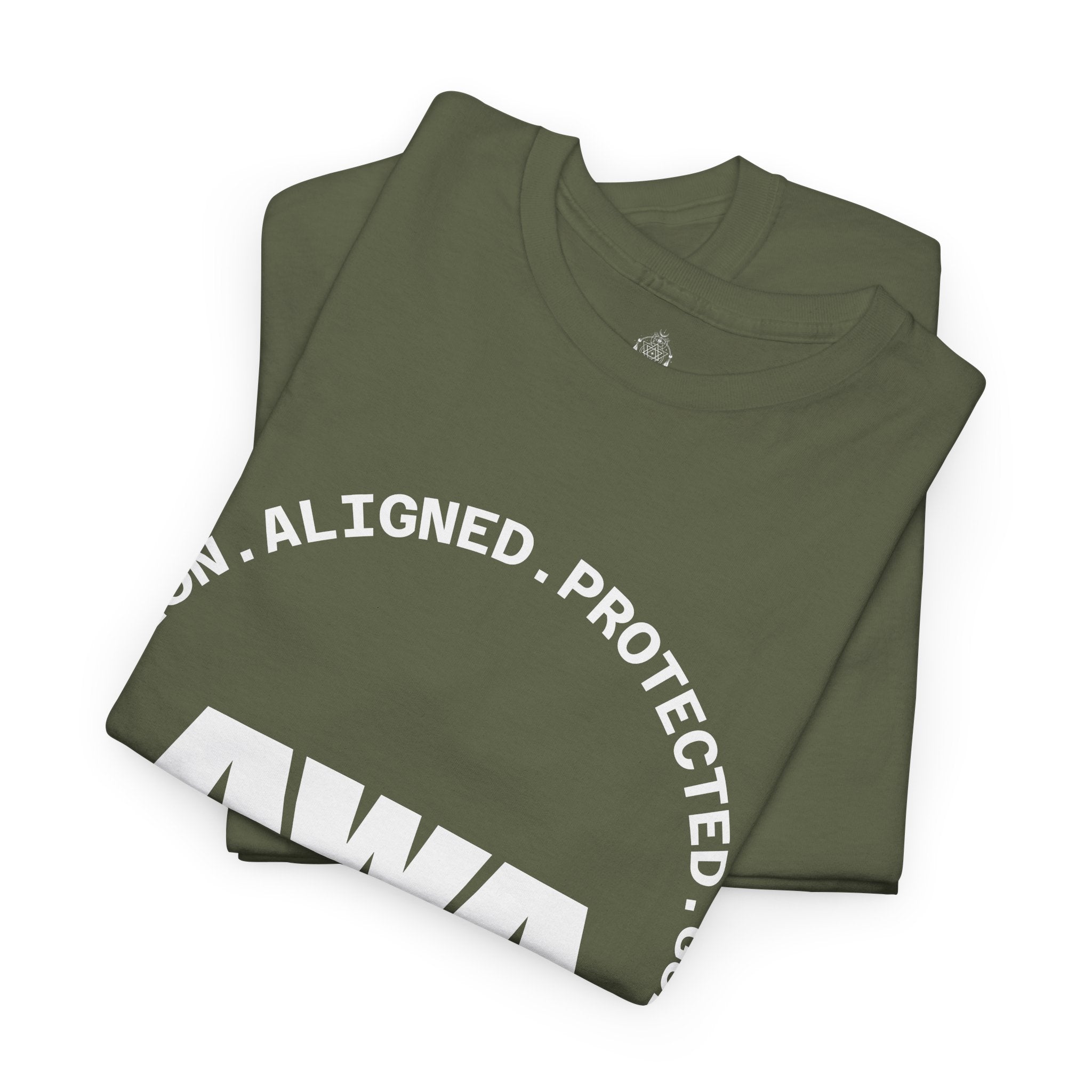 AWA Circle Logo Tee — Bold Black Graphic T‑Shirt with 'AWA' Emblem