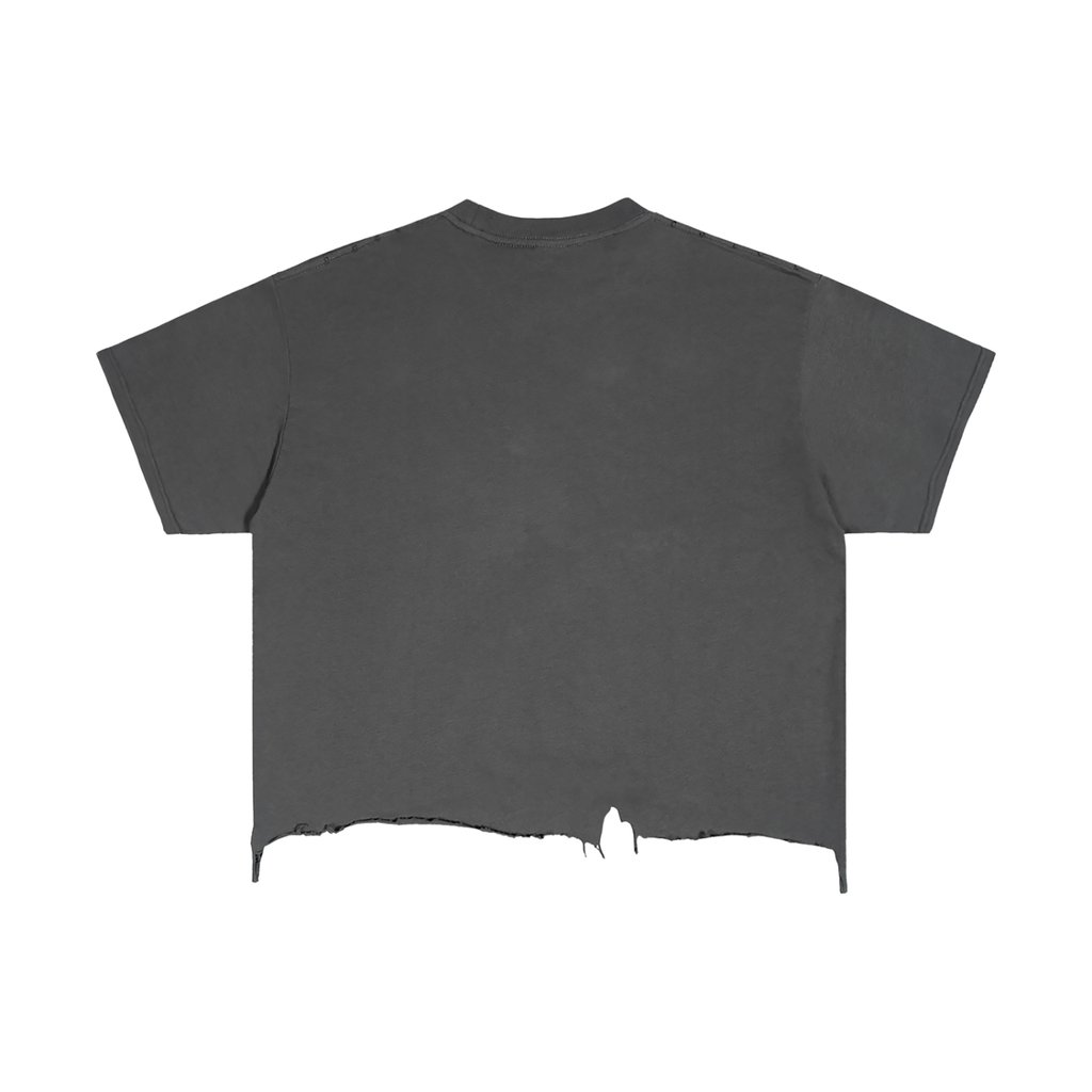 Awaken Within Apparel Sacred Logo- Vintage Wash Boxy Distressed Hem T-Shirt