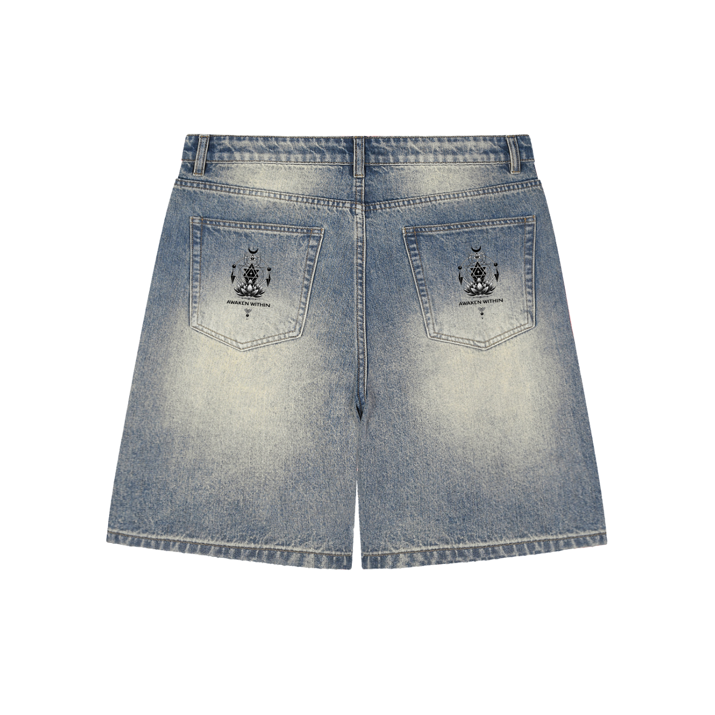 Faded Distressed Baggy Denim Shorts