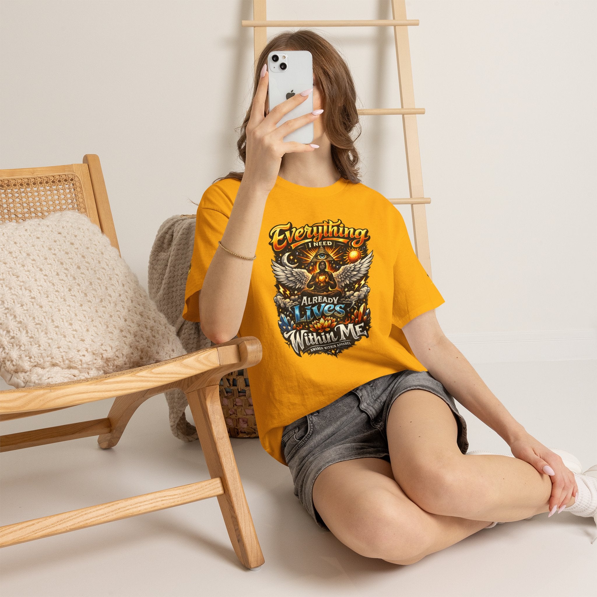 Everything I Need Already Lives Within Me Tee – Inspirational Eagle Graphic T-Shirt - Awaken Within Apparel