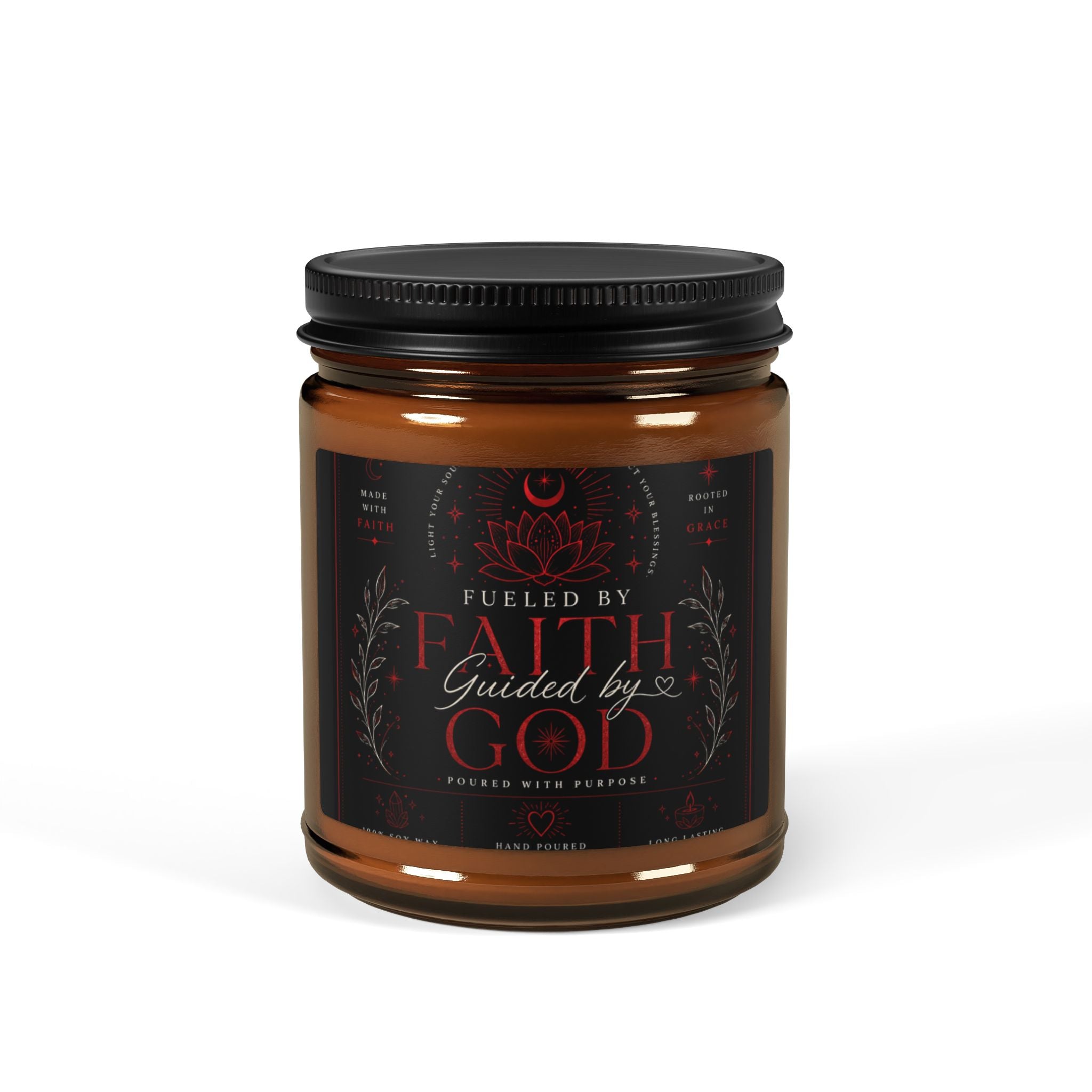 Faith & God Scented Soy Candle — Amber Jar Aromatherapy Candle (Multi-Size)