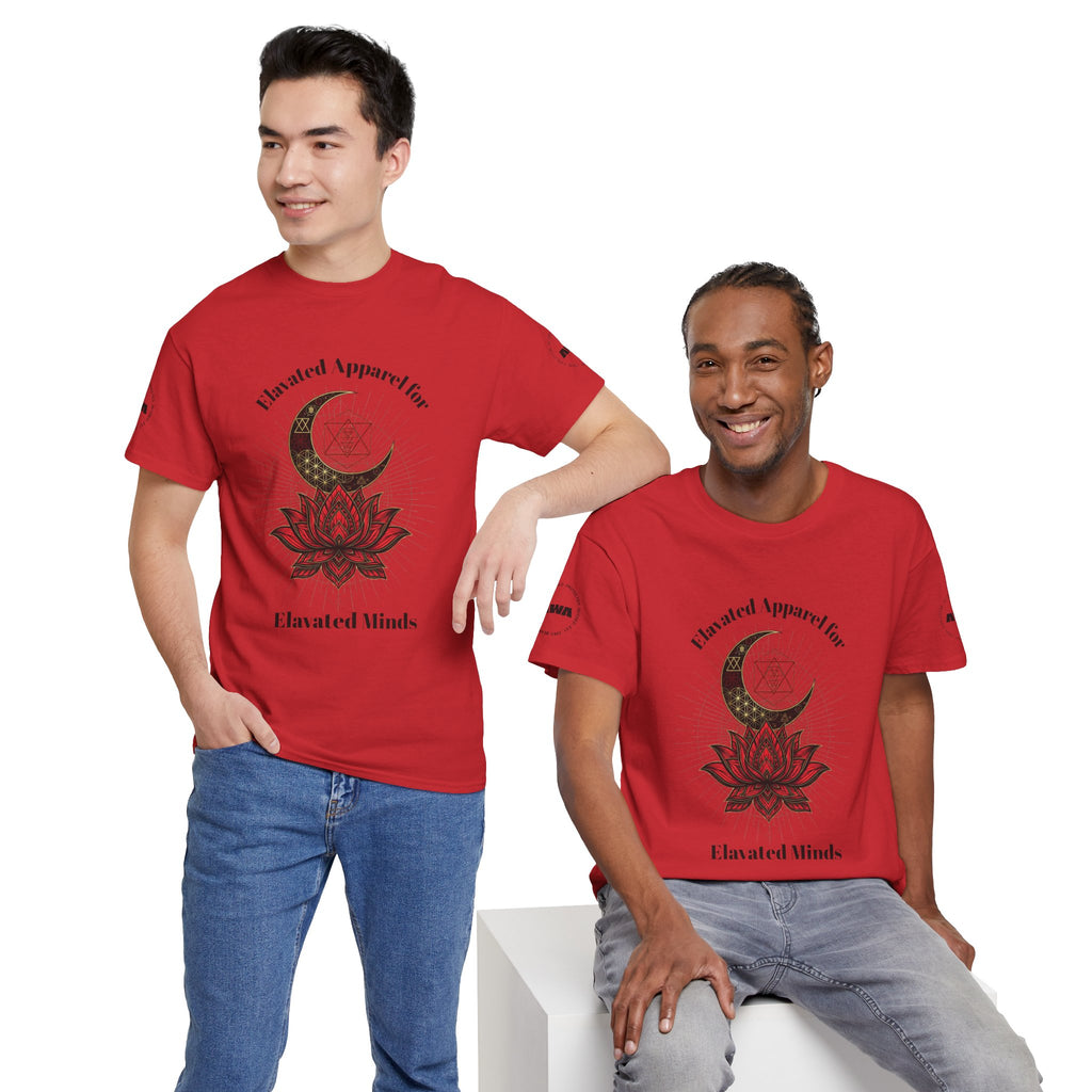Lotus Moon Tee — "Elevated Minds" Spiritual Graphic T-Shirt - Awaken Within Apparel