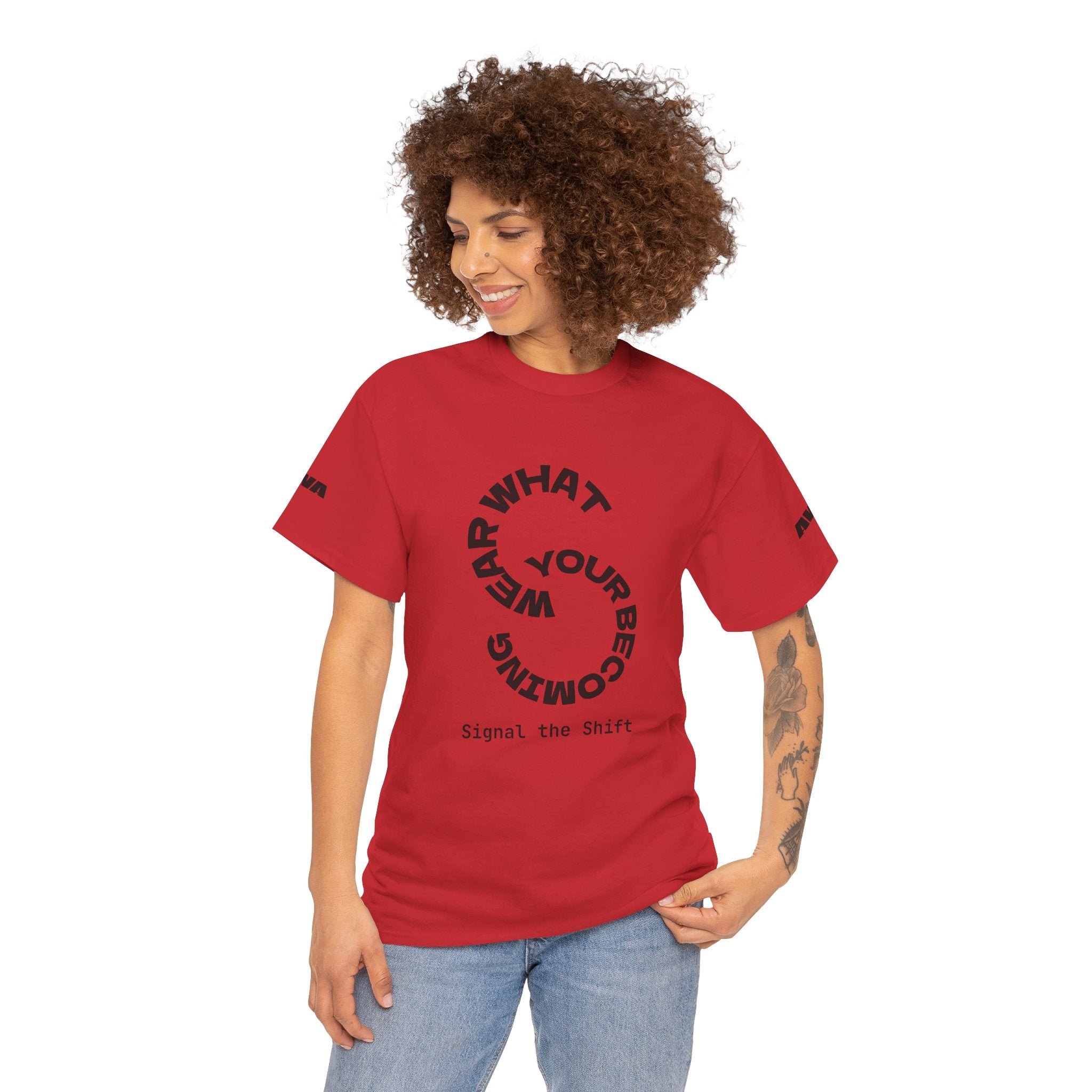 Circular "Wear What You're Becoming" Graphic Tee — Minimal Inspirational T-Shirt