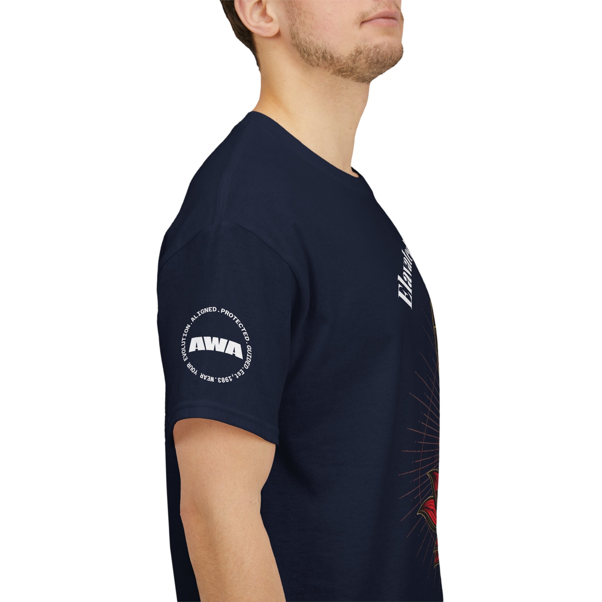 Elevated Minds Lotus Tee — Spiritual Graphic T-Shirt with Moon & Lotus - Awaken Within Apparel