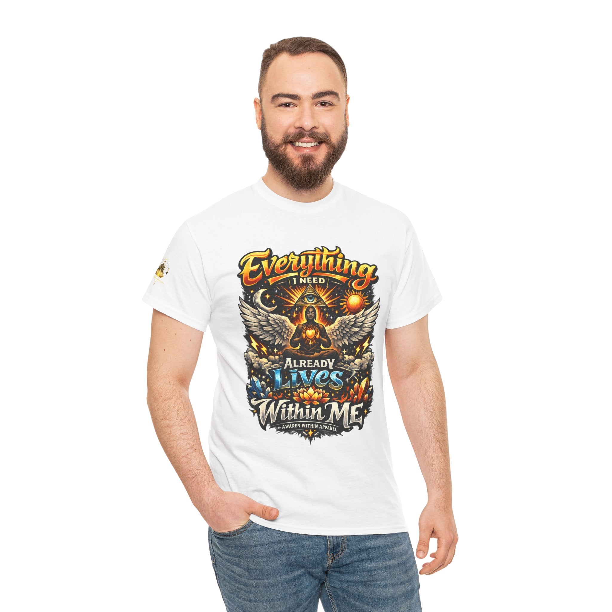 Everything I Need Already Lives Within Me Tee – Inspirational Eagle Graphic T-Shirt - Awaken Within Apparel