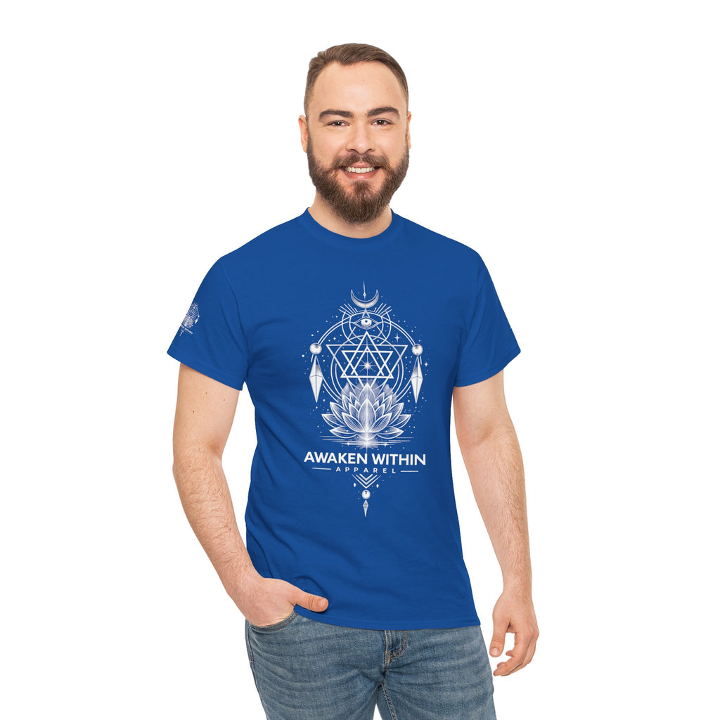 'Awaken Within' Spiritual Lotus Sacred Geometry T-Shirt