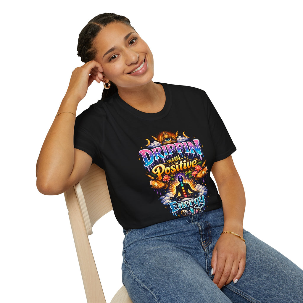 Positive Energy T-Shirt — 'Drippin' with Positive' Psychedelic Graphic Tee