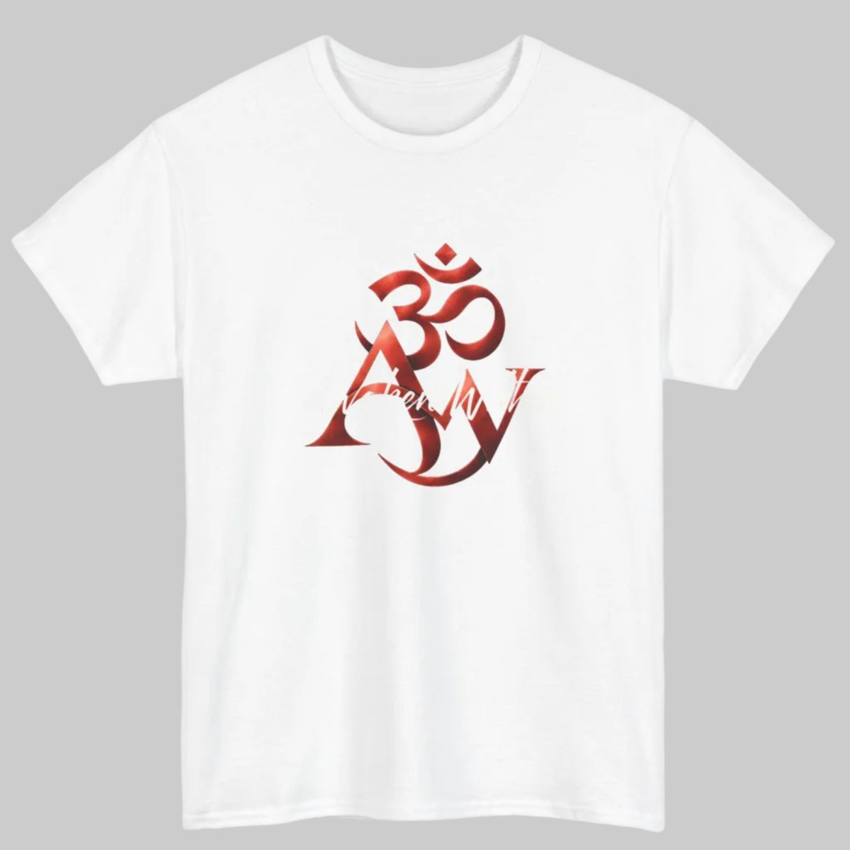 AW Om Composite Tee — Red Sacred Symbol Graphic T-Shirt