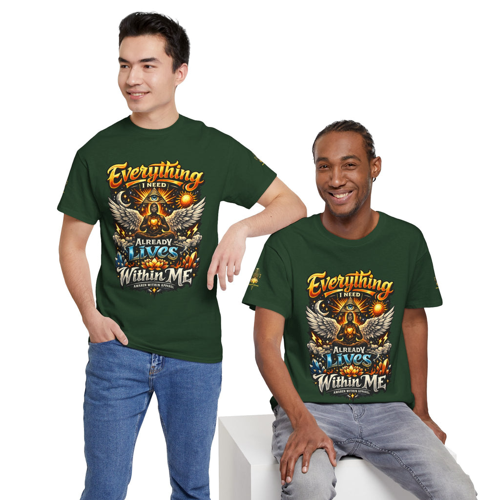 Everything I Need Already Lives Within Me Tee – Inspirational Eagle Graphic T-Shirt - Awaken Within Apparel