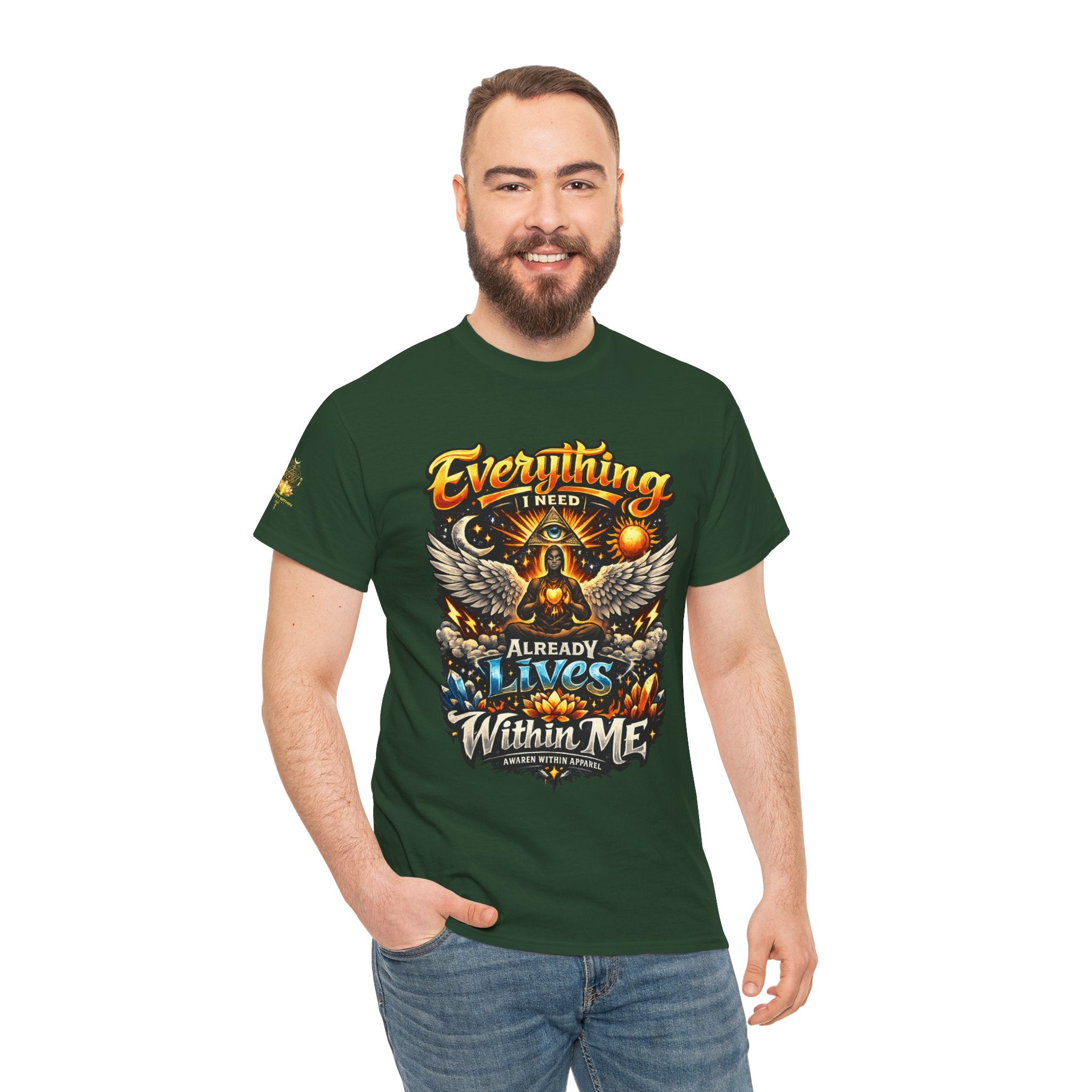 Everything I Need Already Lives Within Me Tee – Inspirational Eagle Graphic T-Shirt - Awaken Within Apparel