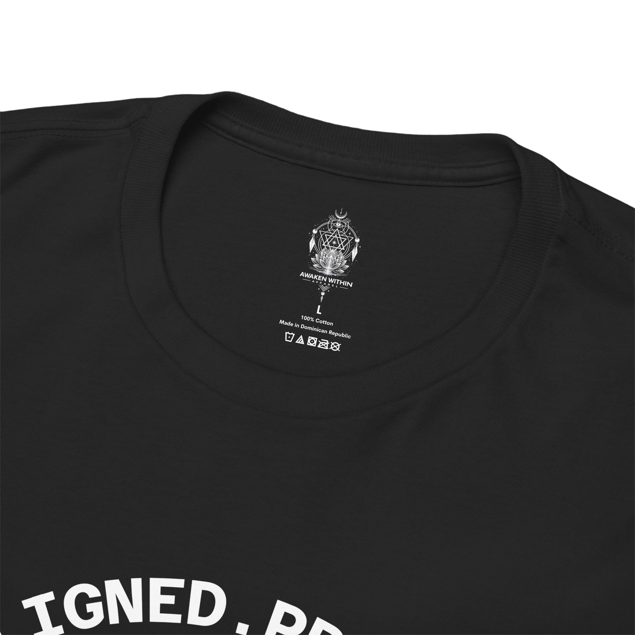 AWA Circle Logo Tee — Bold Black Graphic T‑Shirt with 'AWA' Emblem