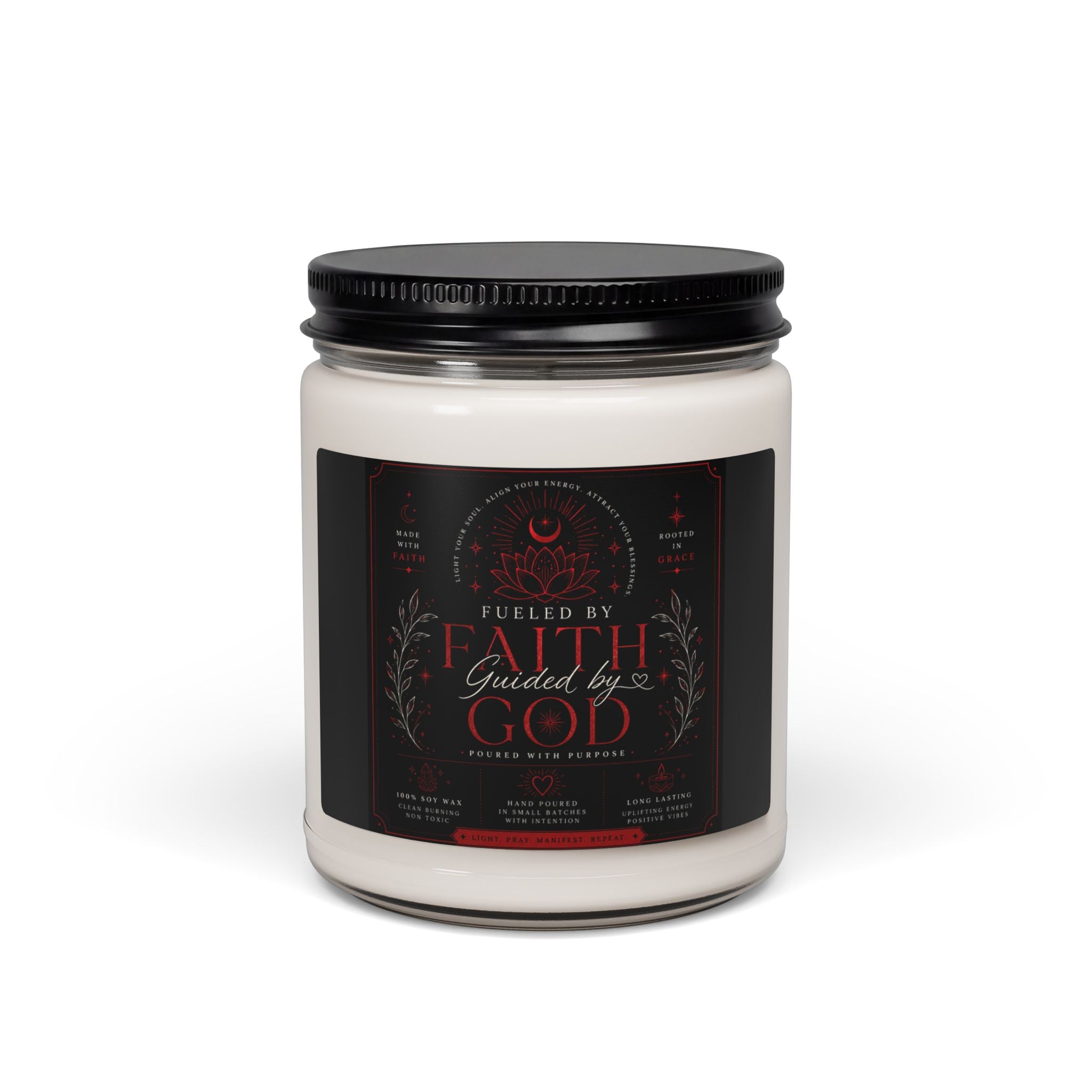 Faith Guided by God Scented Soy Candle — 9oz Inspirational Religious Candle