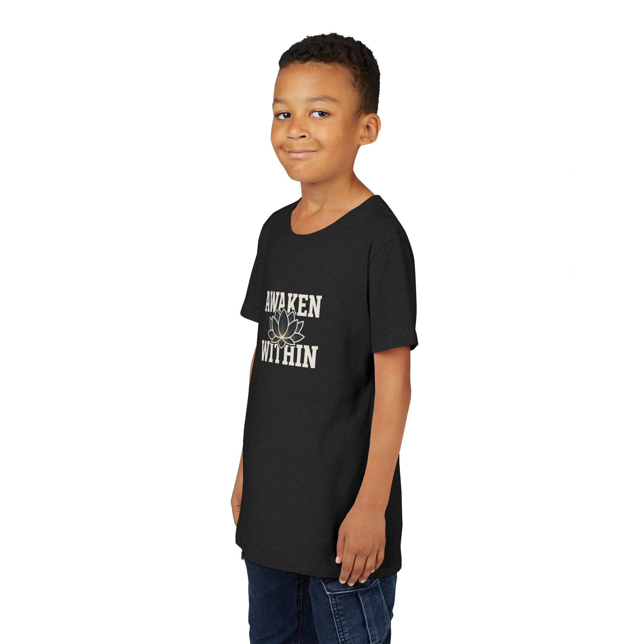 Youth Tee — "Awaken Within" Lotus Front & "It's a New Day" Back Inspirational Shirt