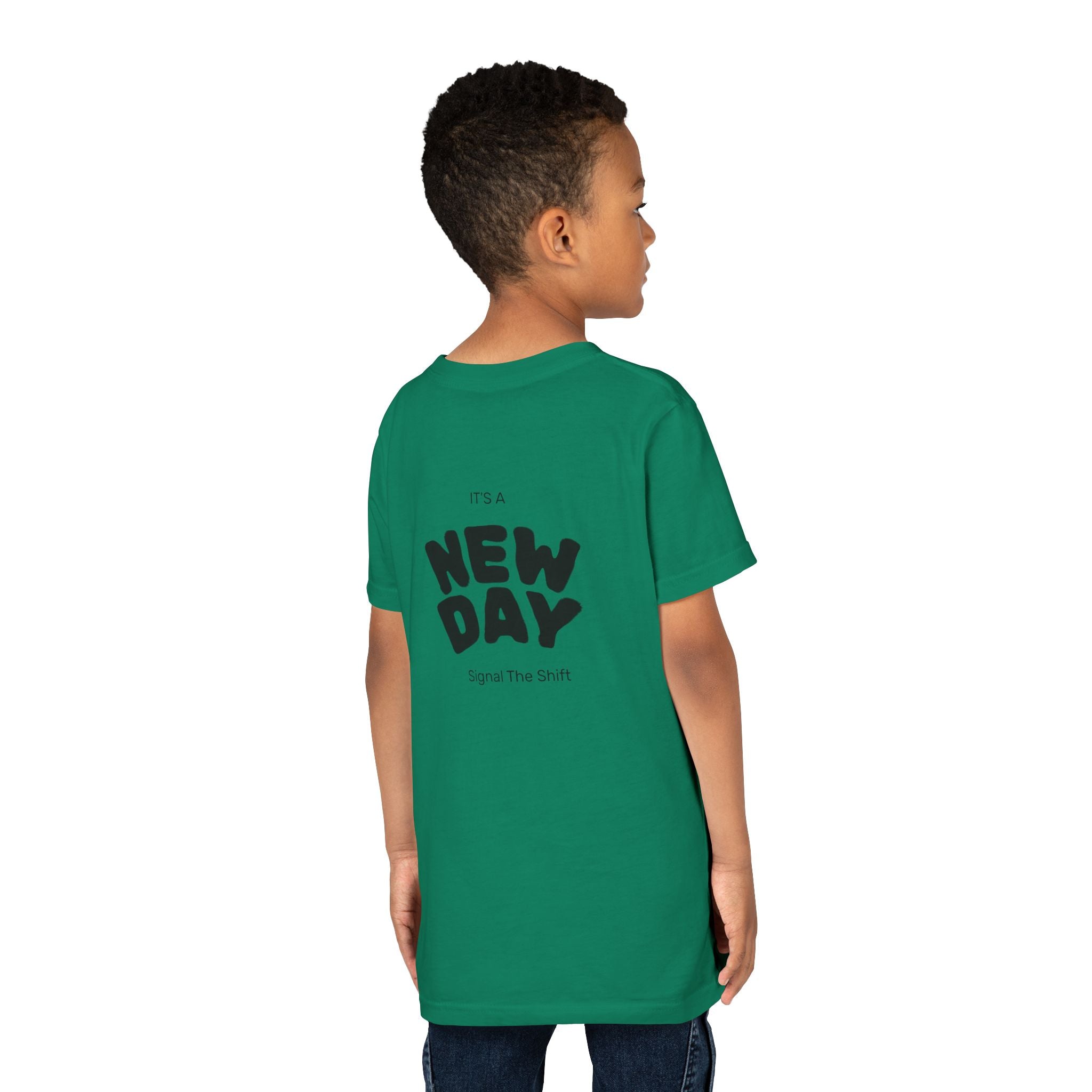 Youth Tee — "Awaken Within" Lotus Front & "It's a New Day" Back Inspirational Shirt