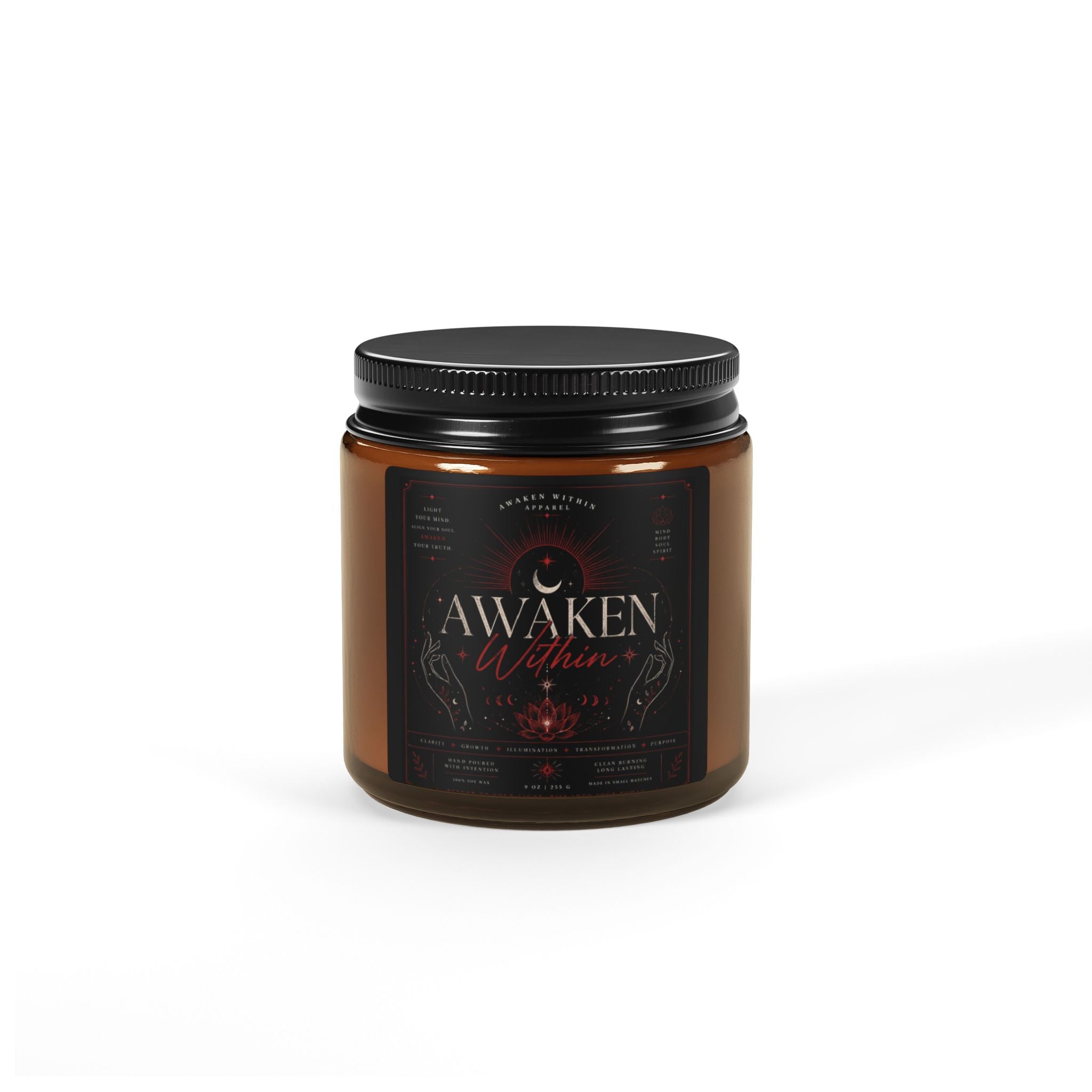 Awaken Within Soy Candle — Amber Jar Aromatherapy Candle (Multi-Size)