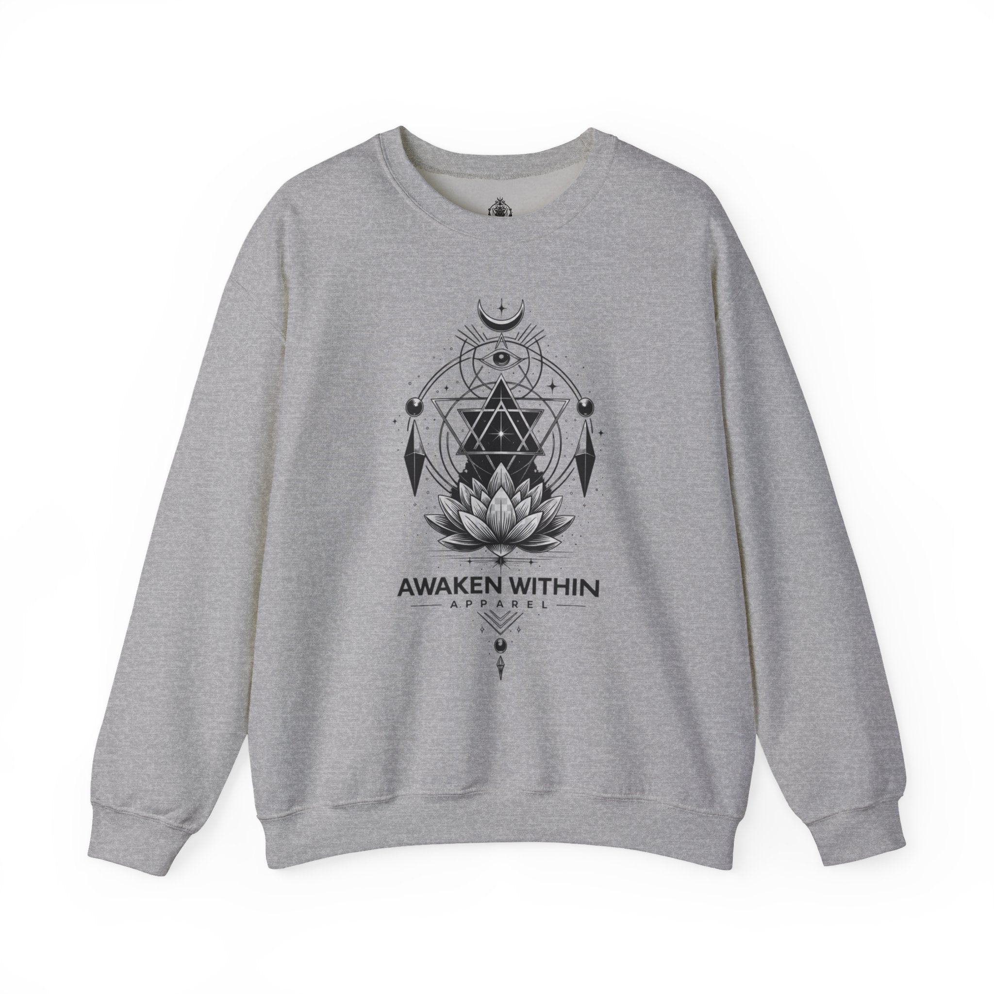 Lotus & Geometric Spiritual Crewneck Sweatshirt
