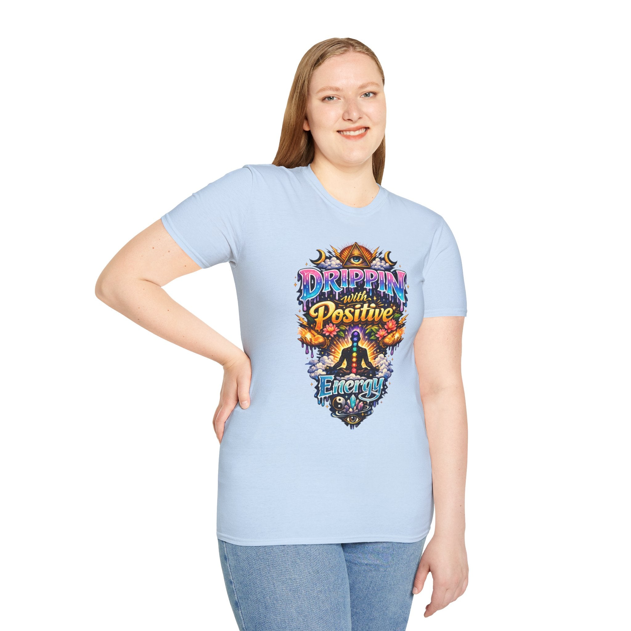 Positive Energy T-Shirt — 'Drippin' with Positive' Psychedelic Graphic Tee