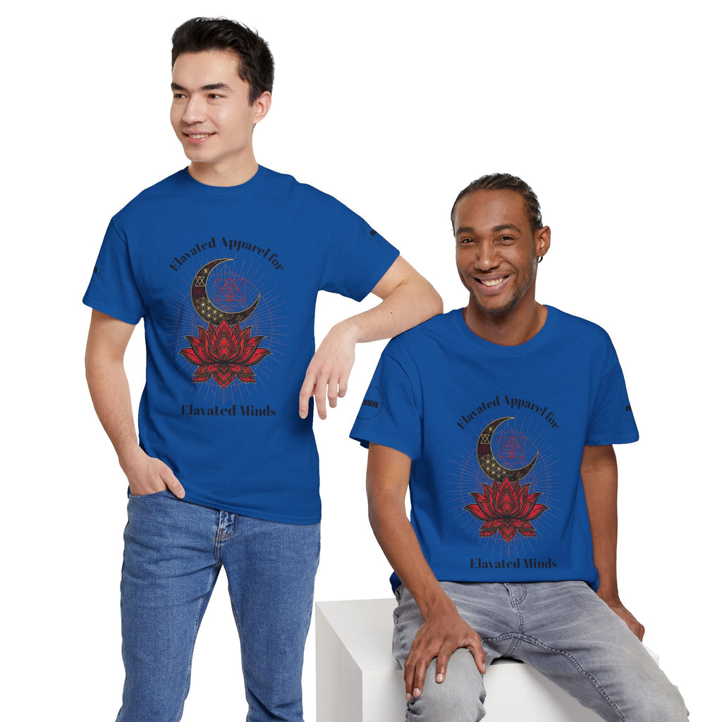 Lotus Moon Tee — "Elevated Minds" Spiritual Graphic T-Shirt - Awaken Within Apparel