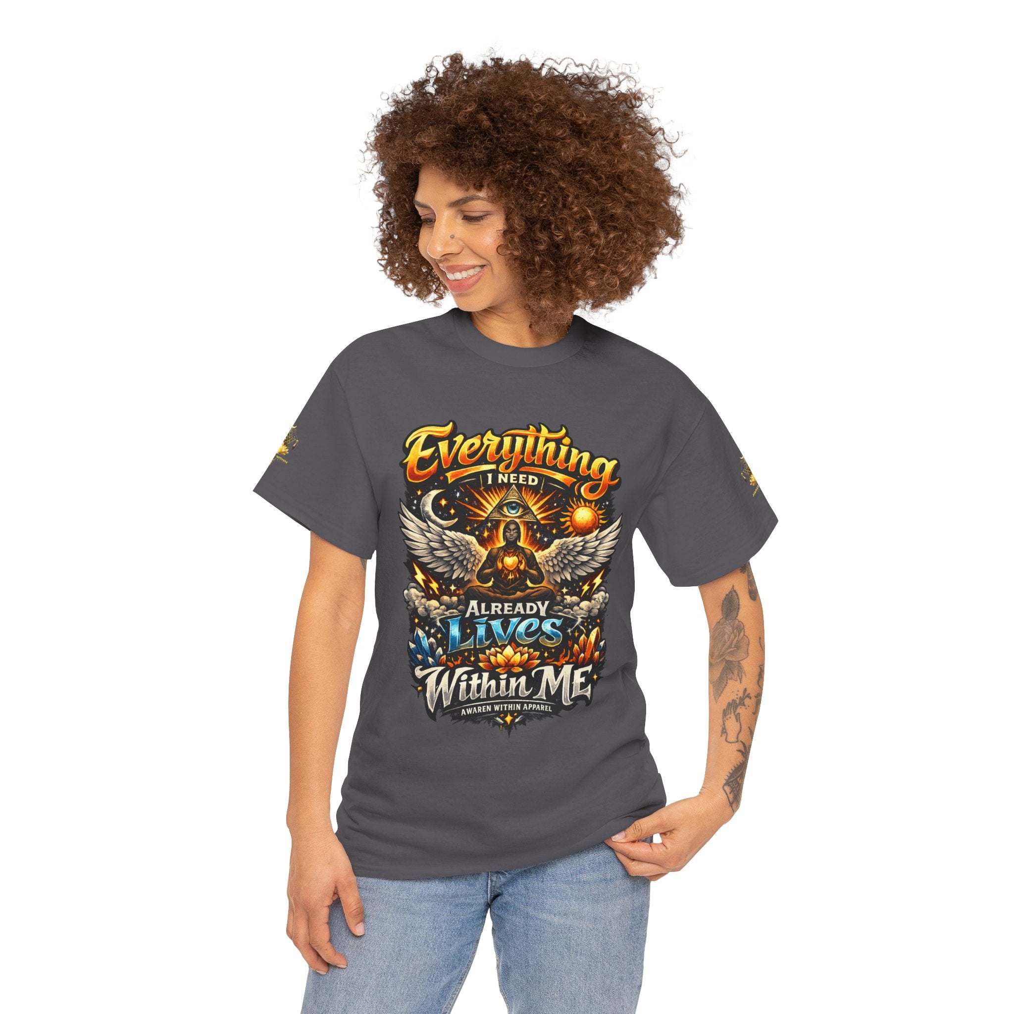 Everything I Need Already Lives Within Me Tee – Inspirational Eagle Graphic T-Shirt - Awaken Within Apparel