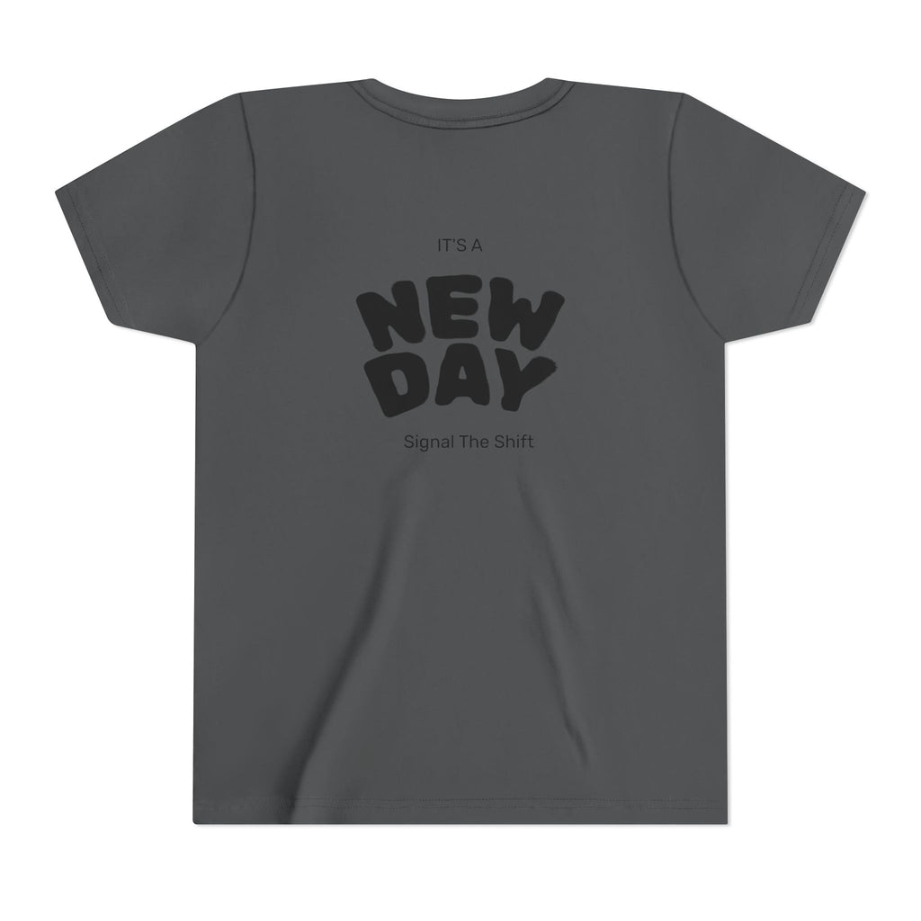 Youth Tee — "Awaken Within" Lotus Front & "It's a New Day" Back Inspirational Shirt