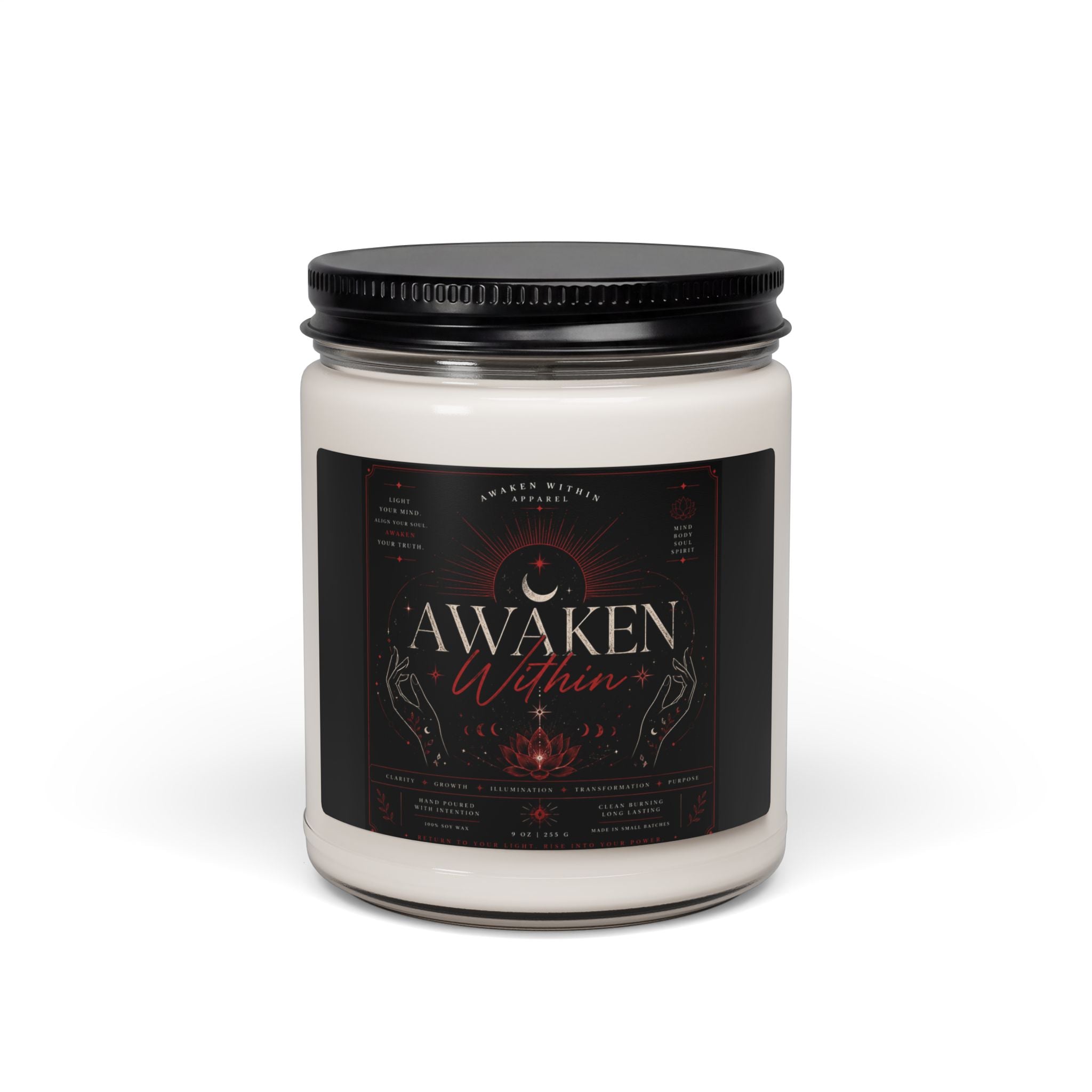 Awaken Within Scented Soy Candle — 9oz Aromatherapy Jar for Meditation & Mindfulness