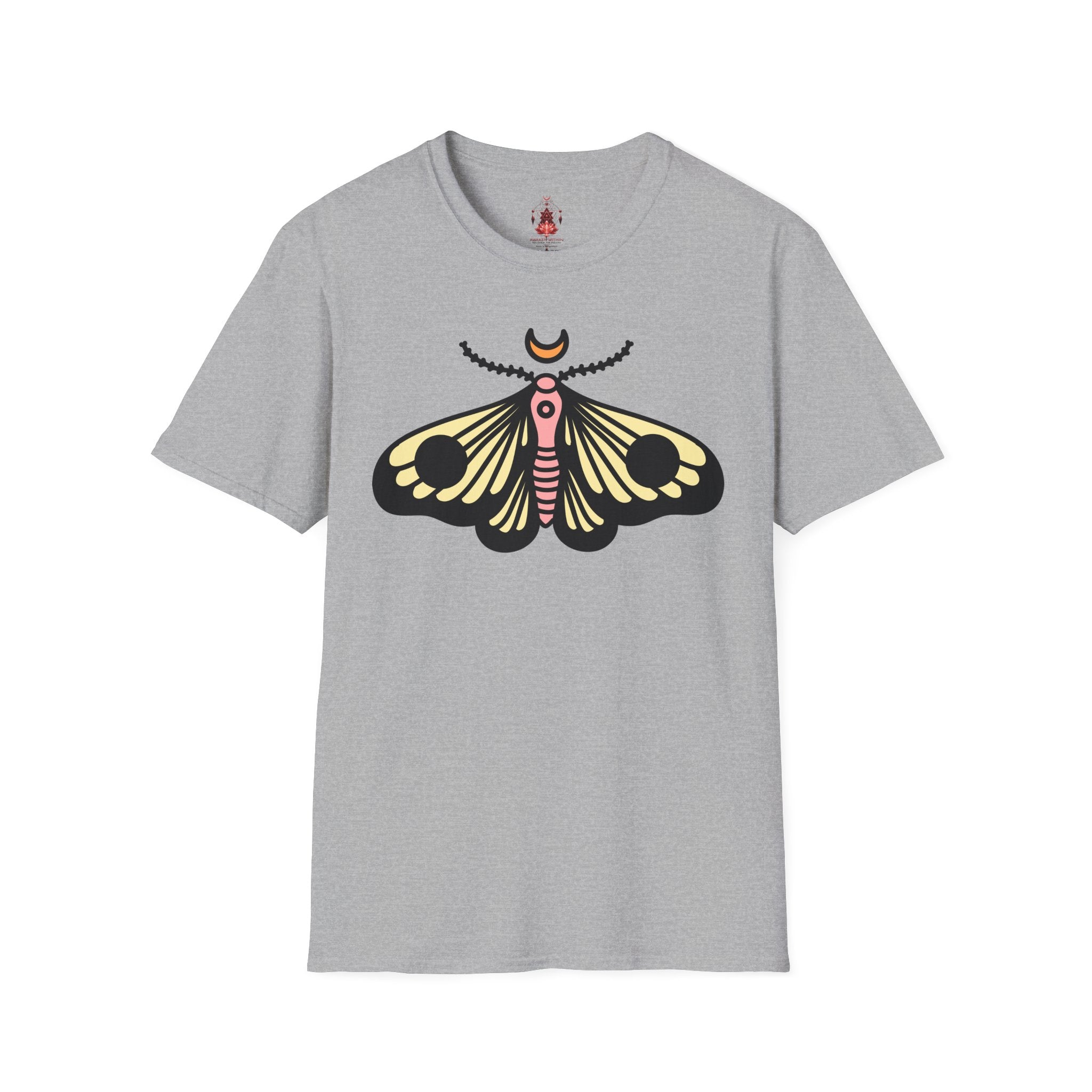 Moth & Crescent Moon T‑Shirt — 'Be Good Do Good' Graphic Tee