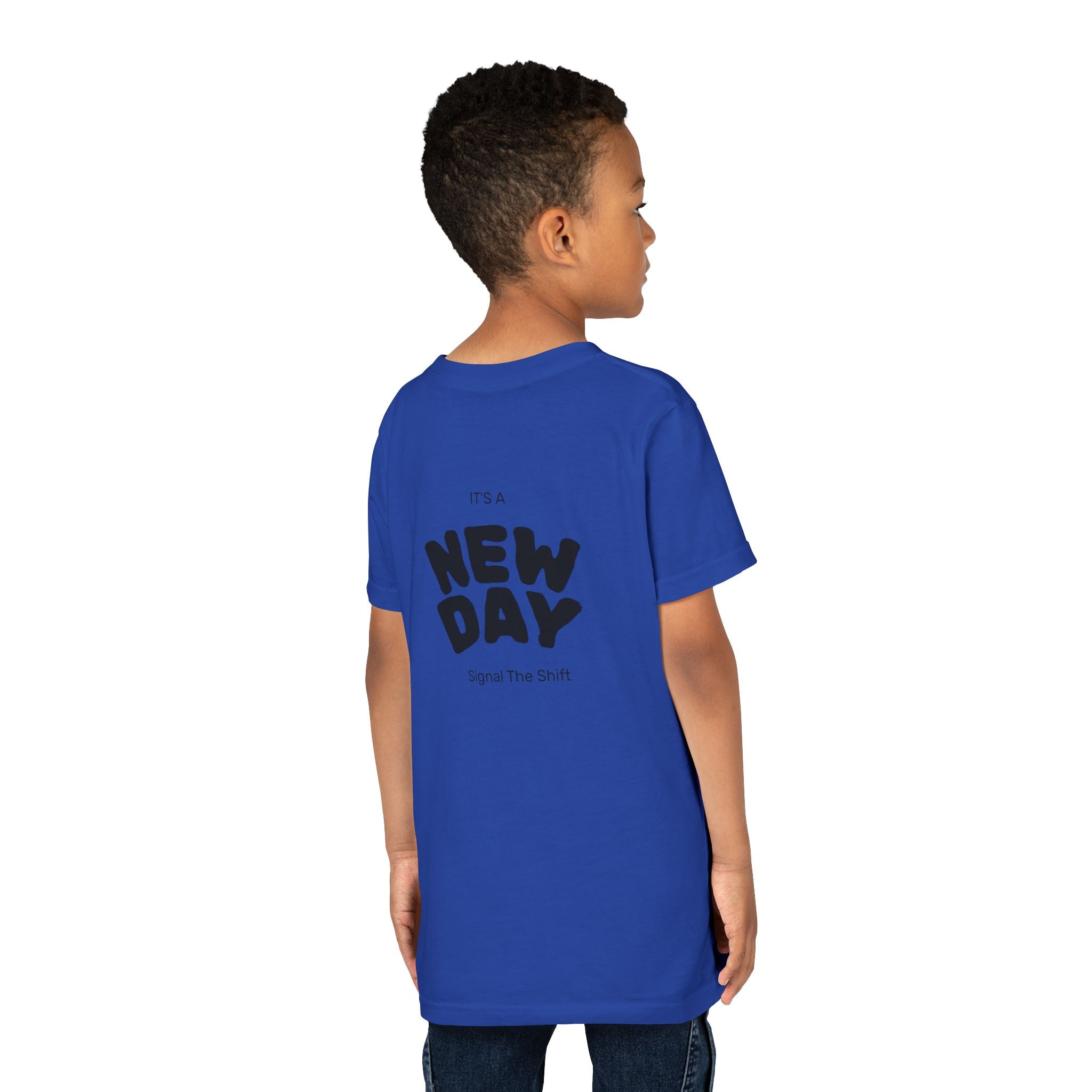 Youth Tee — "Awaken Within" Lotus Front & "It's a New Day" Back Inspirational Shirt