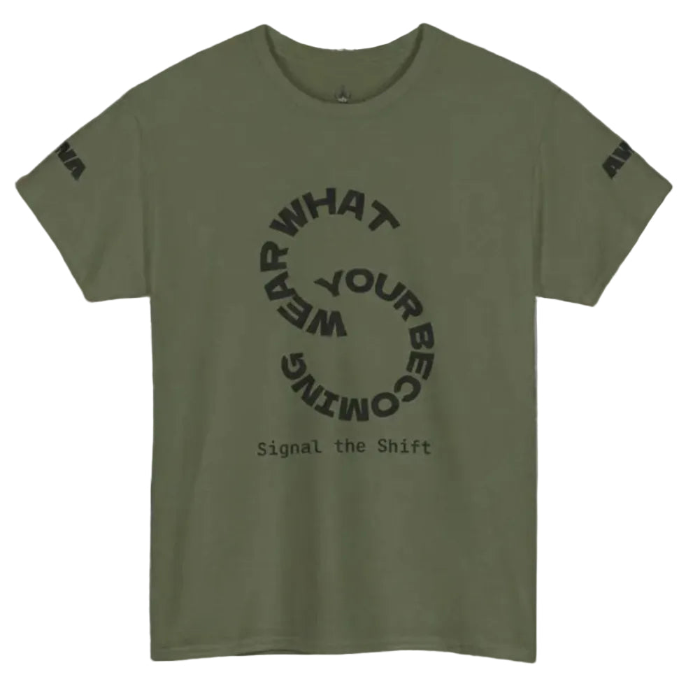 Circular "Wear What You're Becoming" Graphic Tee Minimal Inspirational T-Shirt