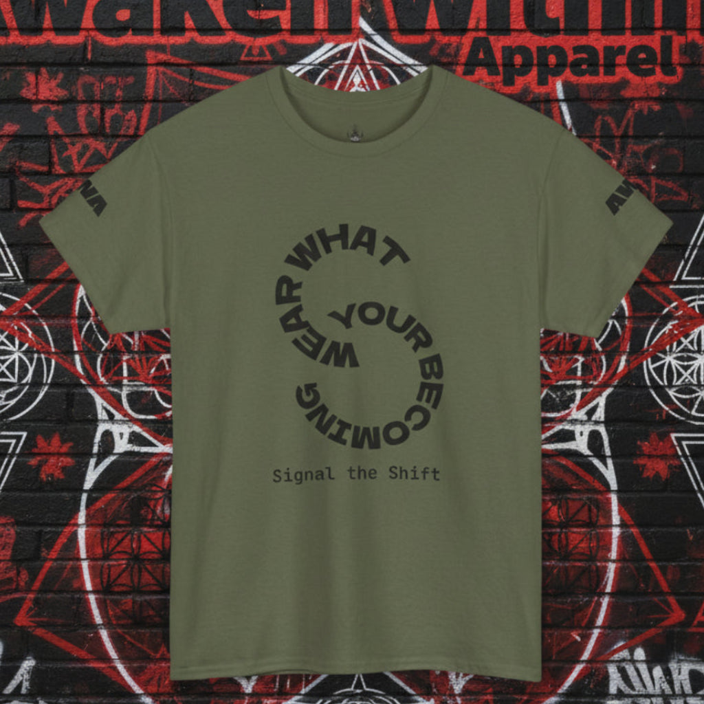 Circular "Wear What You're Becoming" Graphic Tee Minimal Inspirational T-Shirt