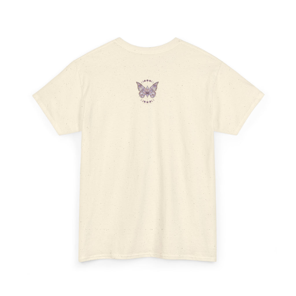 Mystic Moon Butterfly Tee — Floral Lotus Moth Tee for Spiritual & Boho Style