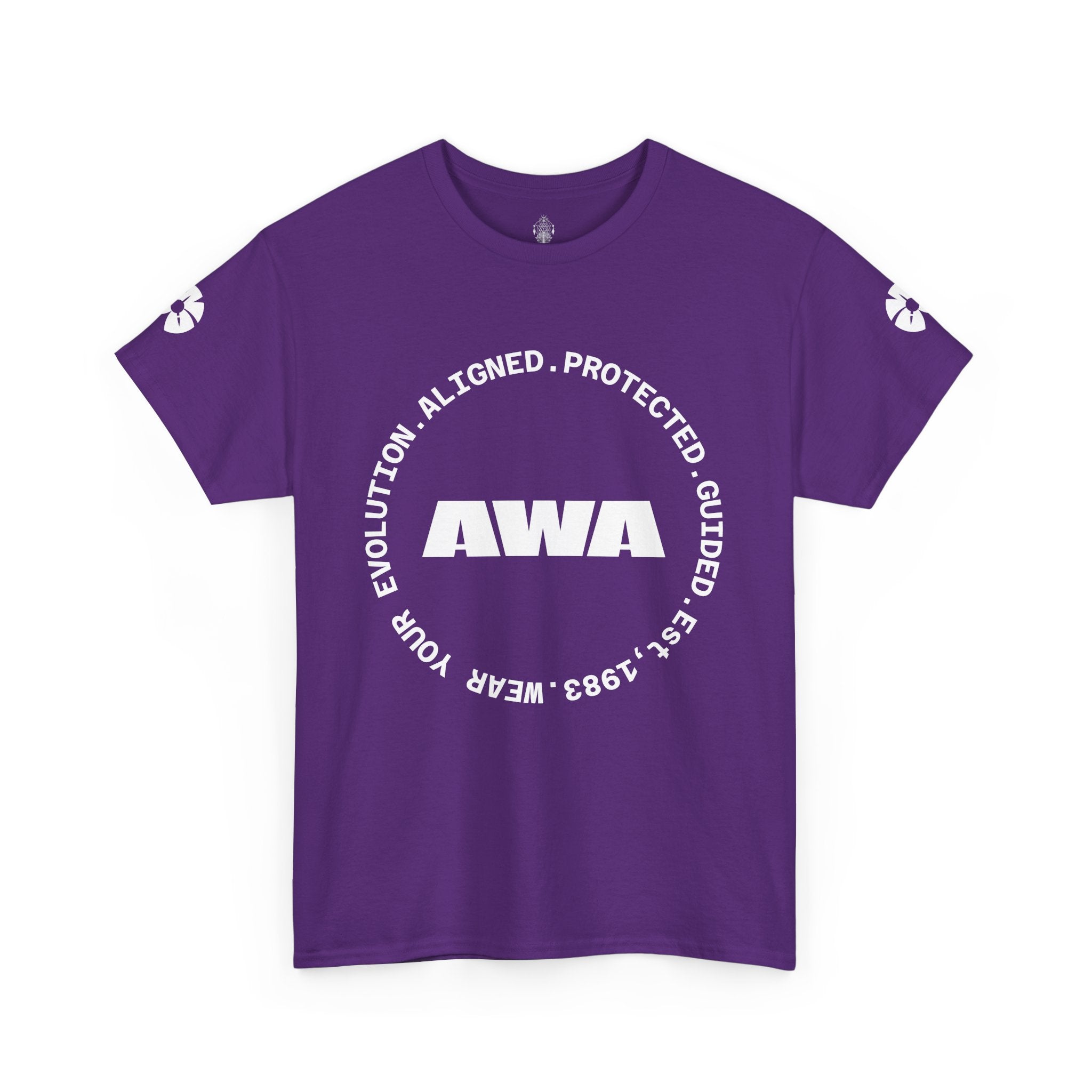 AWA Circle Logo Tee — Bold Black Graphic T‑Shirt with 'AWA' Emblem