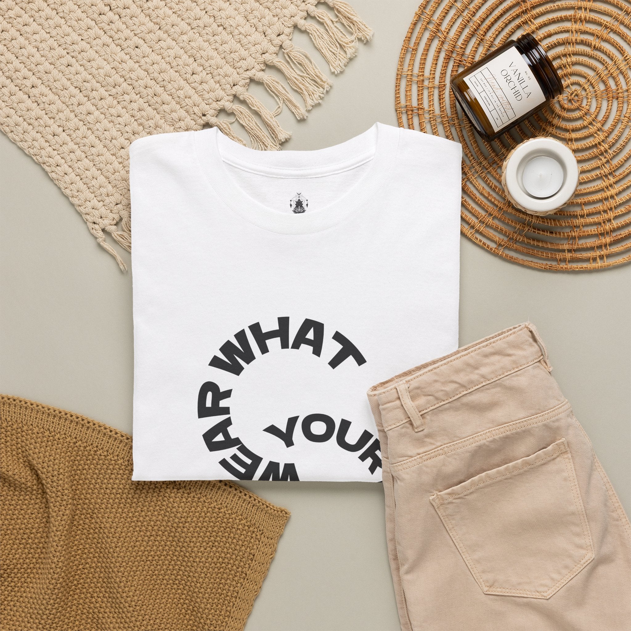 Circular "Wear What You're Becoming" Graphic Tee — Minimal Inspirational T-Shirt