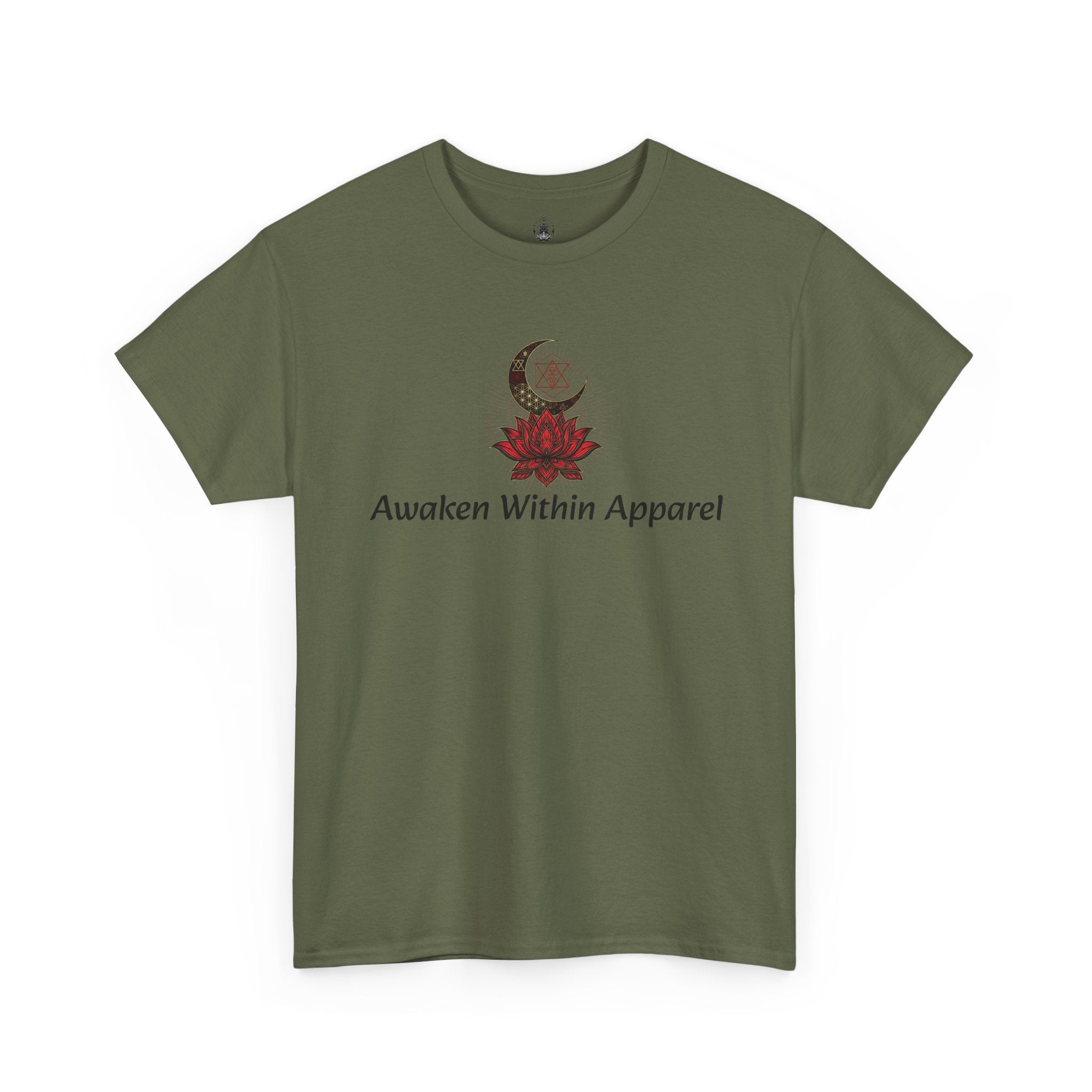 Awaken Within Apparel Tee — Crescent Moon & Sun Spiritual Graphic T-Shirt
