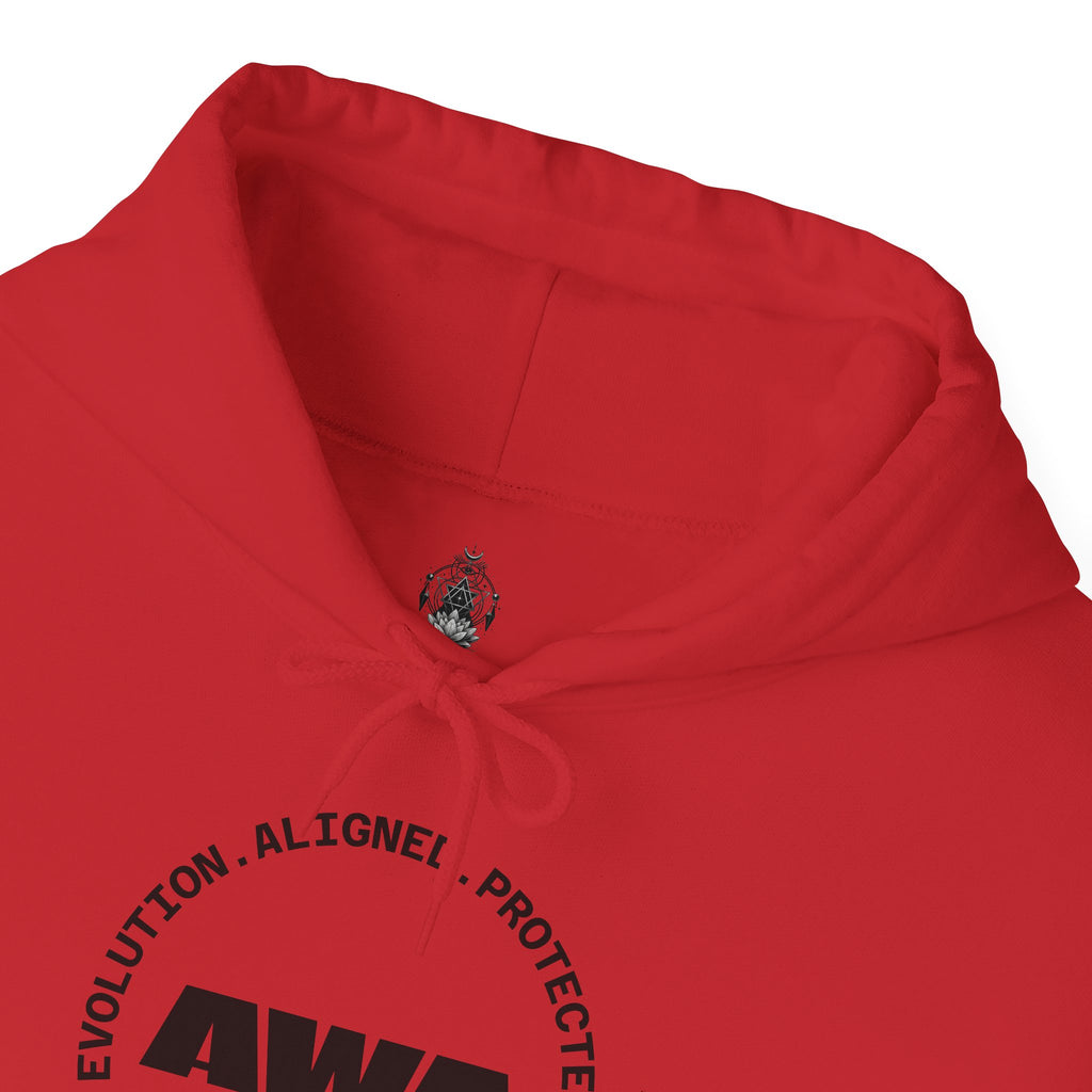AWA Circle Logo Hoodie — Minimalist Monochrome Pullover