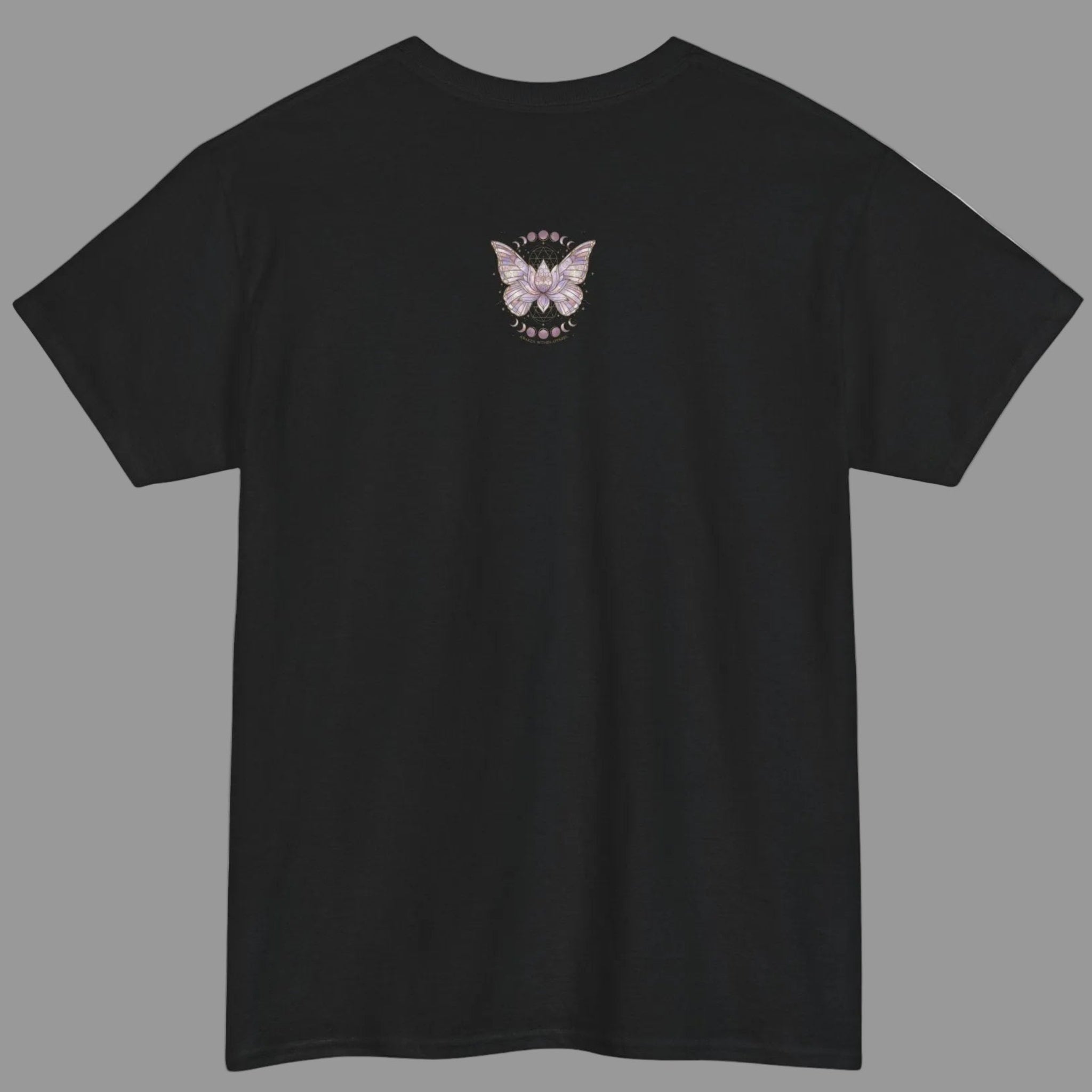 Mystic Moon Butterfly Tee — Floral Lotus Moth Tee for Spiritual & Boho Style